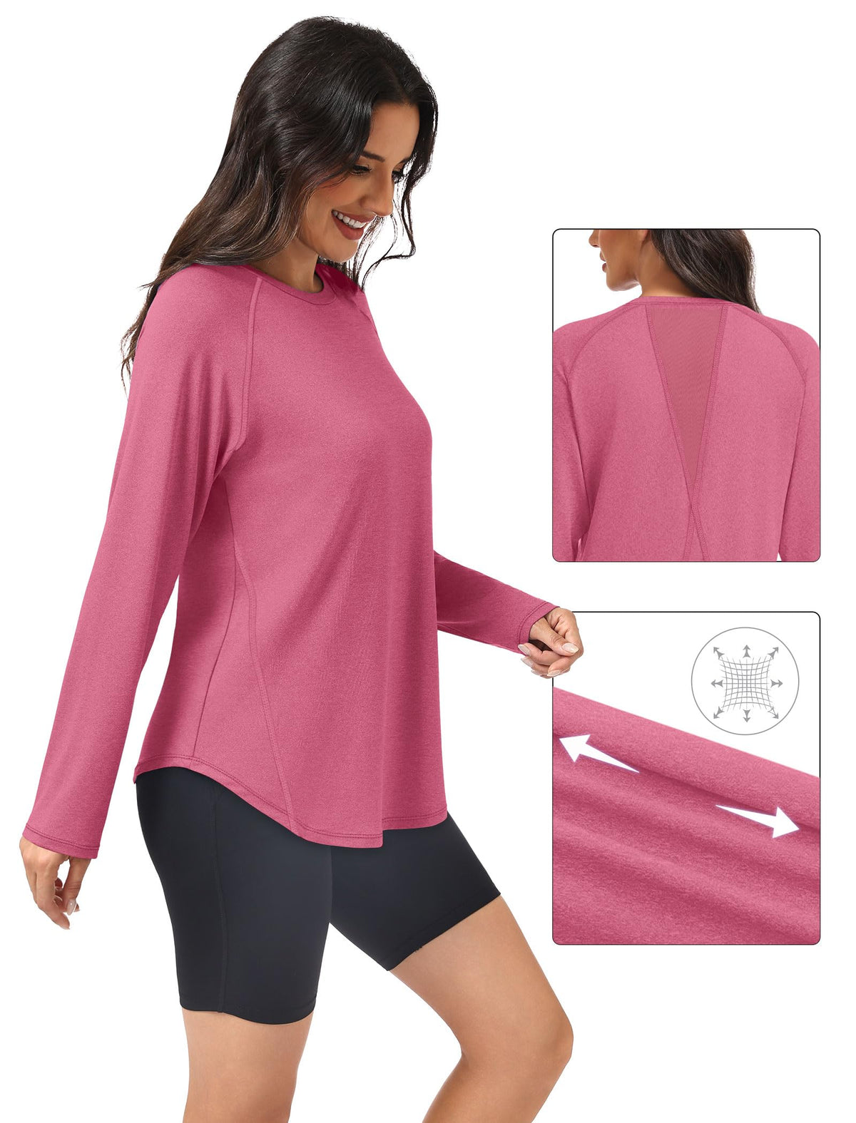 Workout Tops for Women Long Sleeve Shirts Fall Tops Gym Clothes