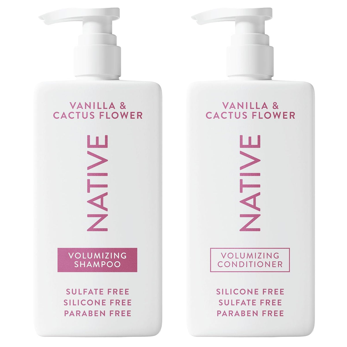 Native Coconut & Vanilla Shampoo and Conditioner Contain Naturally Derived Ingredients | All Hair Types, Color & Treated, Fine to Dry Damaged, Sulfate & Dye Free - 2-Pack