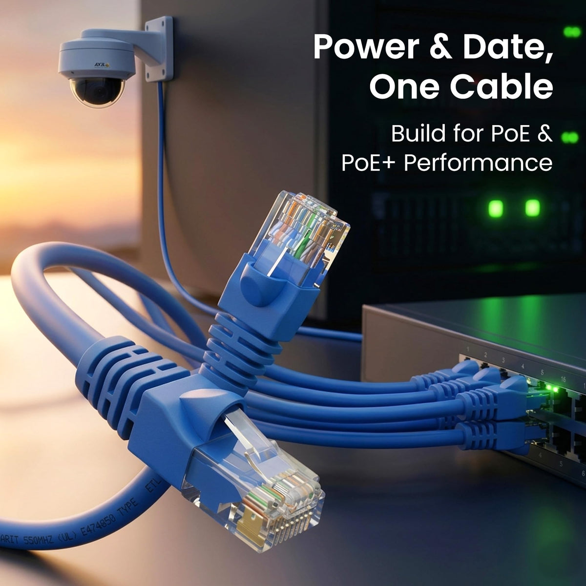 GEARit Cat6 Patch Cables Cat 6 Ethernet Cable 1 ft 24-Pack Black