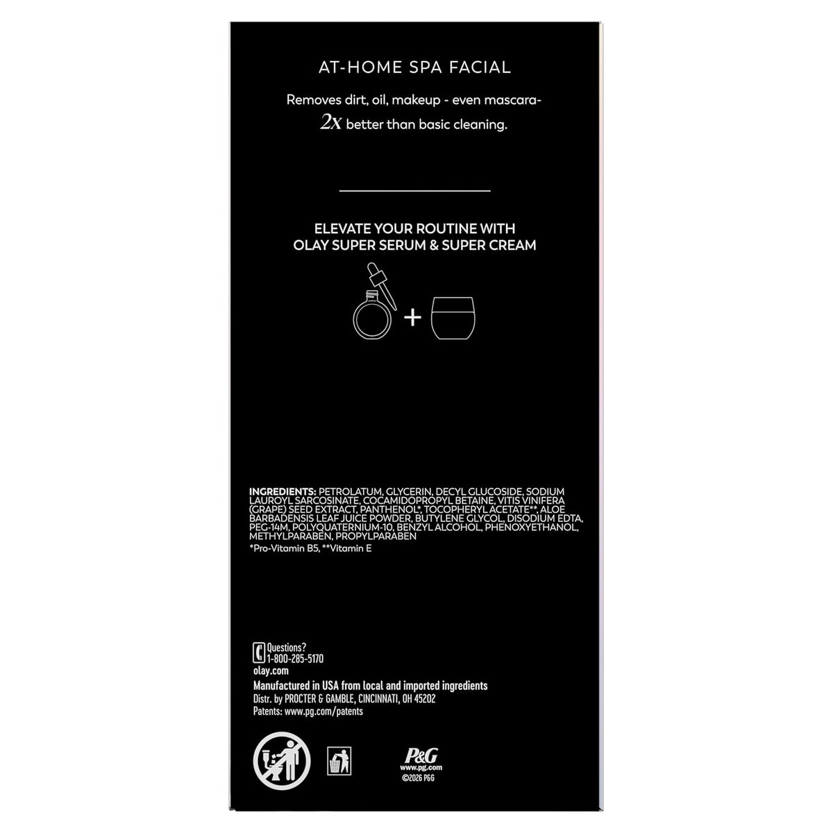 Olay Super Daily Facial Cleansing Cloths, Lathering Face Cleansing Wipes for Daily Cleanser, Single-Use Disposable Cloths (Do Not Flush), 99 Count