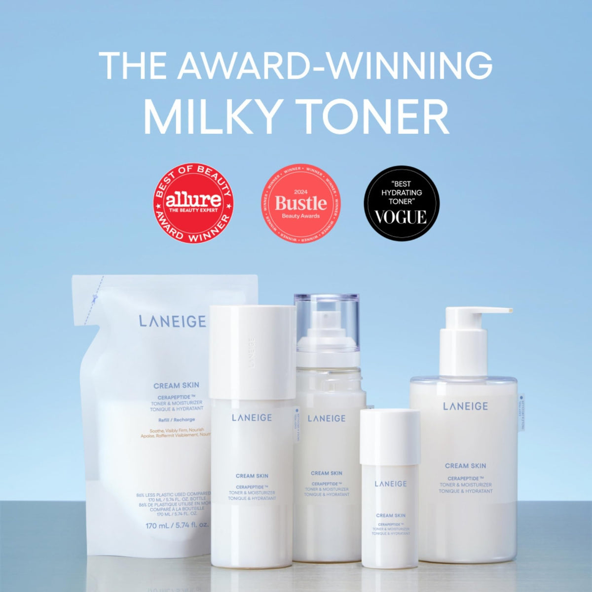 LANEIGE Cream Skin Face Hydrating Milky Toner | Korean Toner & Moisturizer