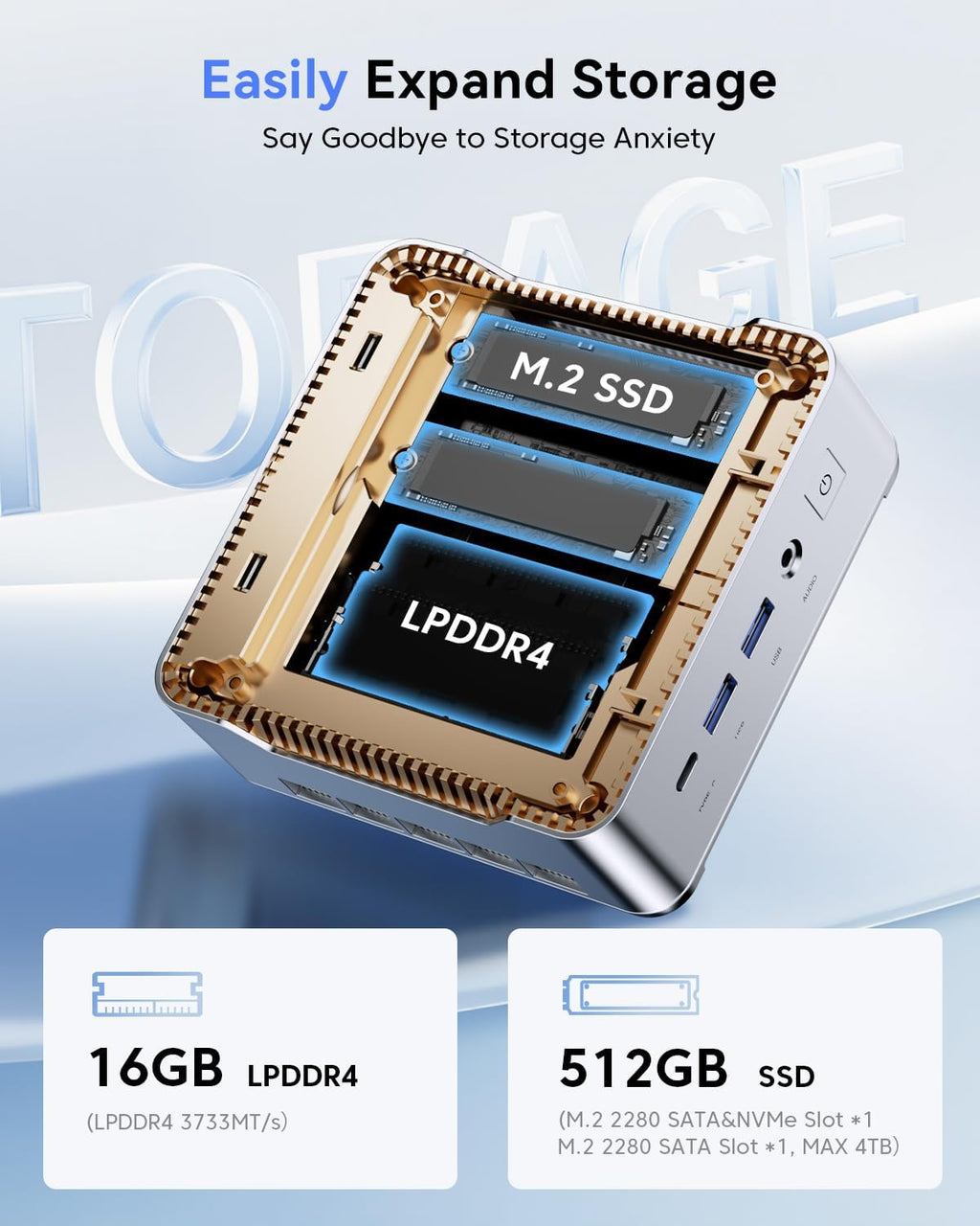 KAMRUI Pinova P2 Mini PC 16GB RAM 512GB SSD, AMD Ryzen 4300U(Beats 5400U/3500U/N95,Up to 3.7GHz,4C/8T) Mini Computers,Triple 4K Display/HDMI+DP+Type-C/WiFi/BT for Home/Business Mini Desktop Computers