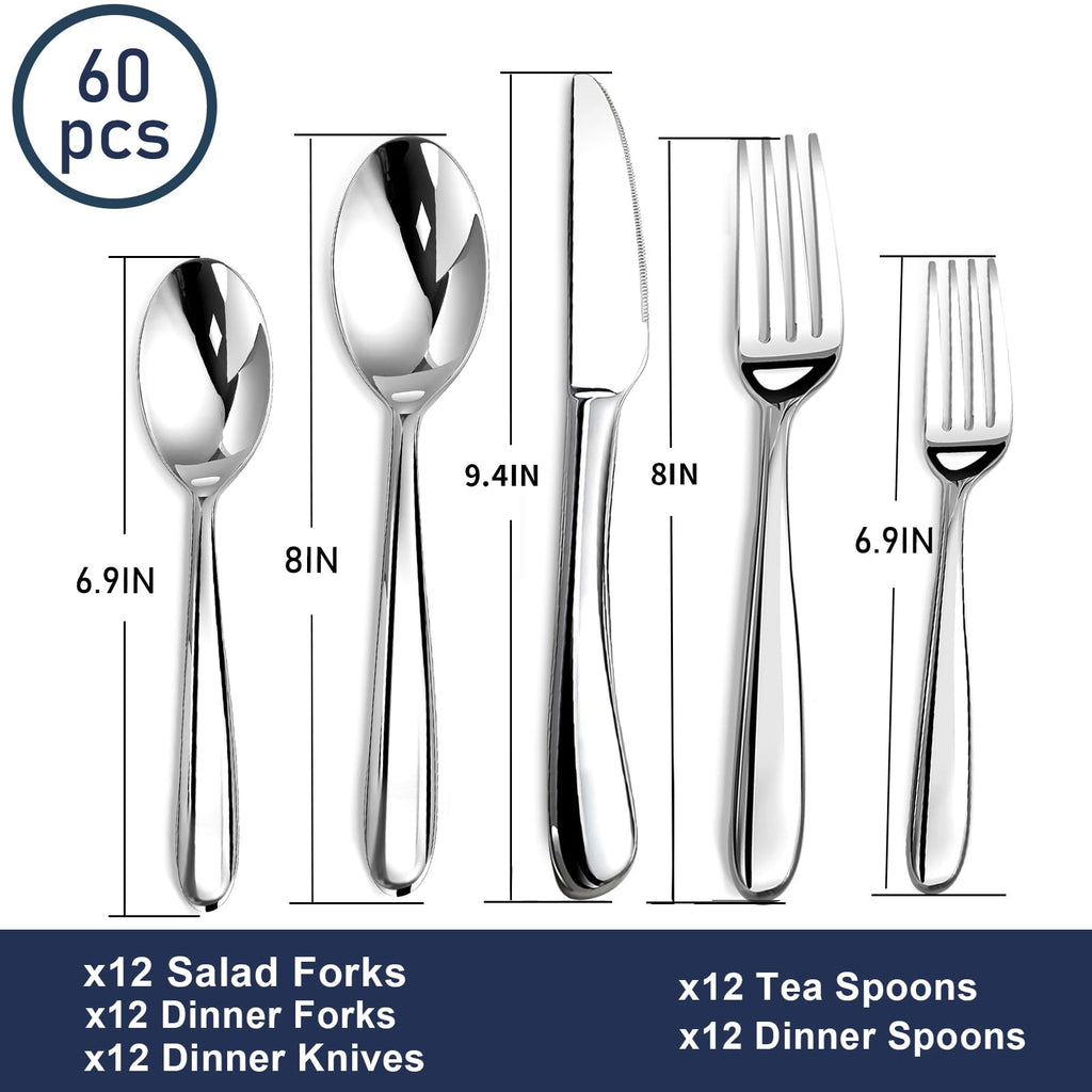 Silverware Set for 8, 40 Piece Stainless Steel Flatware Utensil Cutlery Set