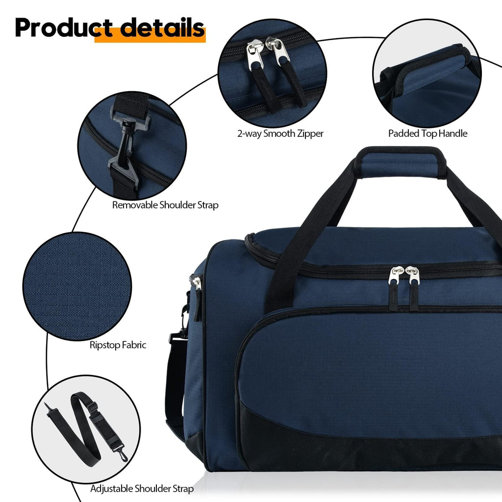 Gym Bag for Men & Women - 50L Large Duffle Bag for Travel, Black
