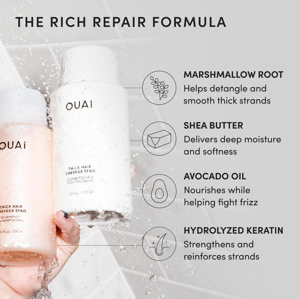 OUAI Fine Shampoo and Conditioner Set (10 Fl Oz)