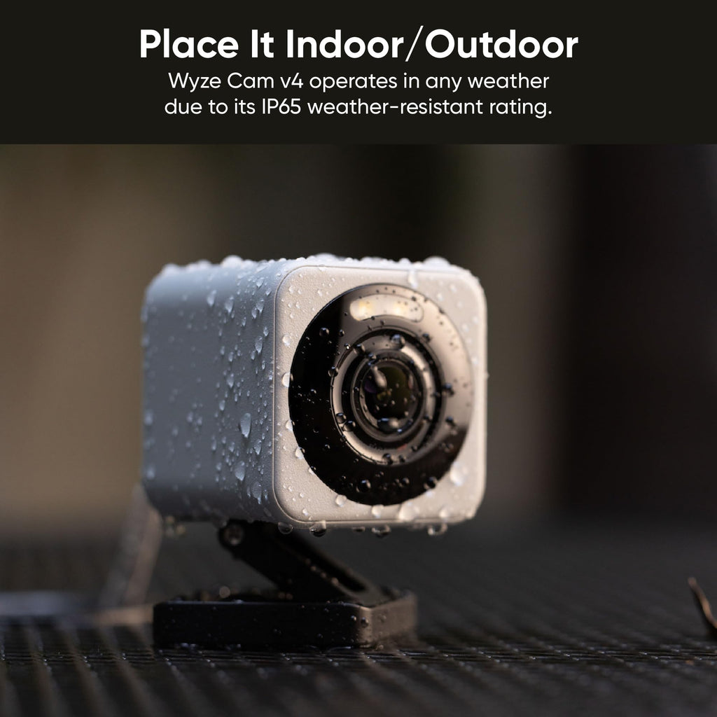 WYZE Cam v4, 2.5K Indoor/Outdoor Security Camera, Color Night Vision, White