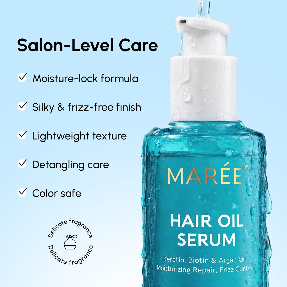 MAREE Hair Oil Serum for Frizzy Hair –Smoothing Oil for Gloss & Styling