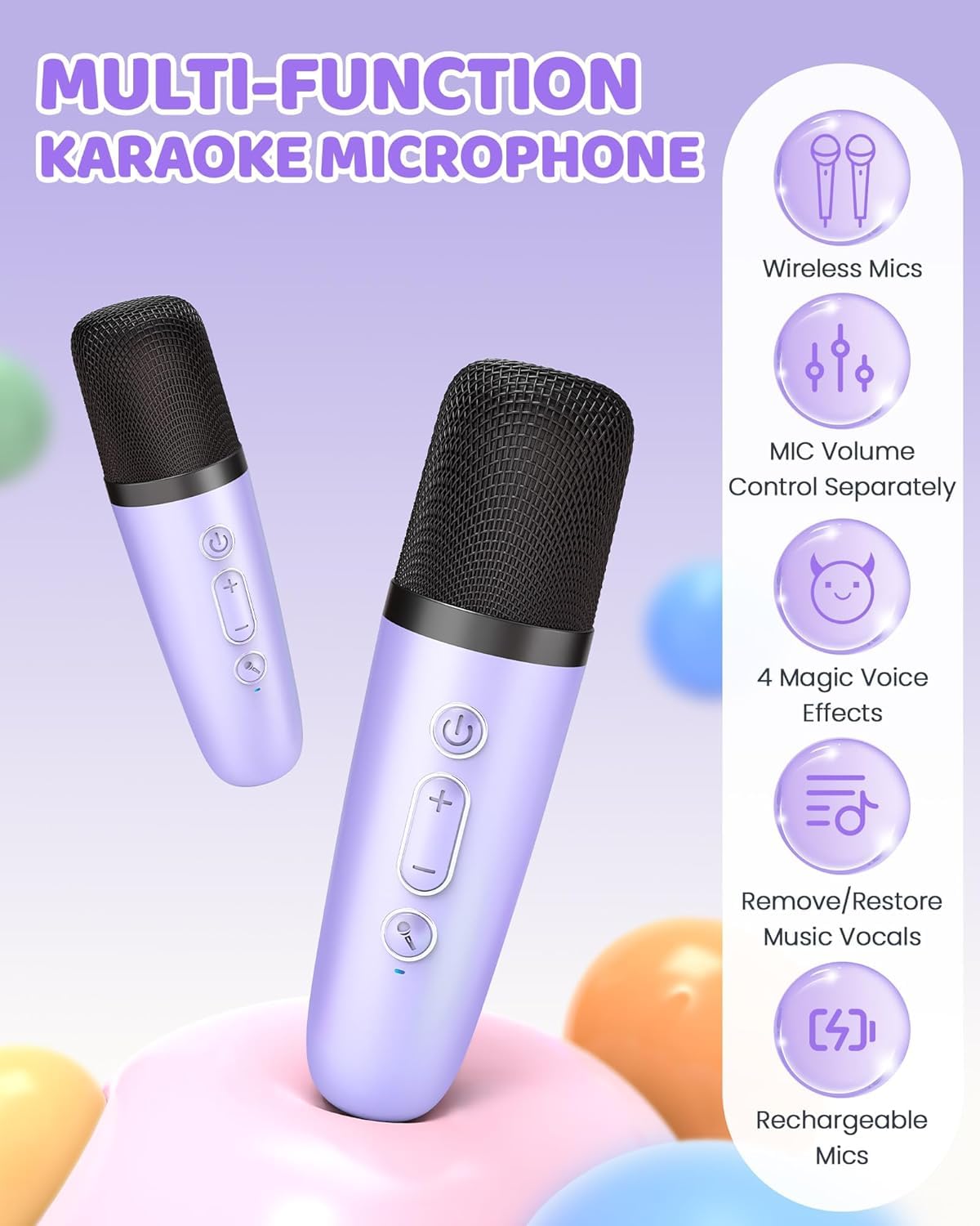 YLL Karaoke Machine for Kids, Birthday Gifts for Girls 3 4 5 6 7+Years Old