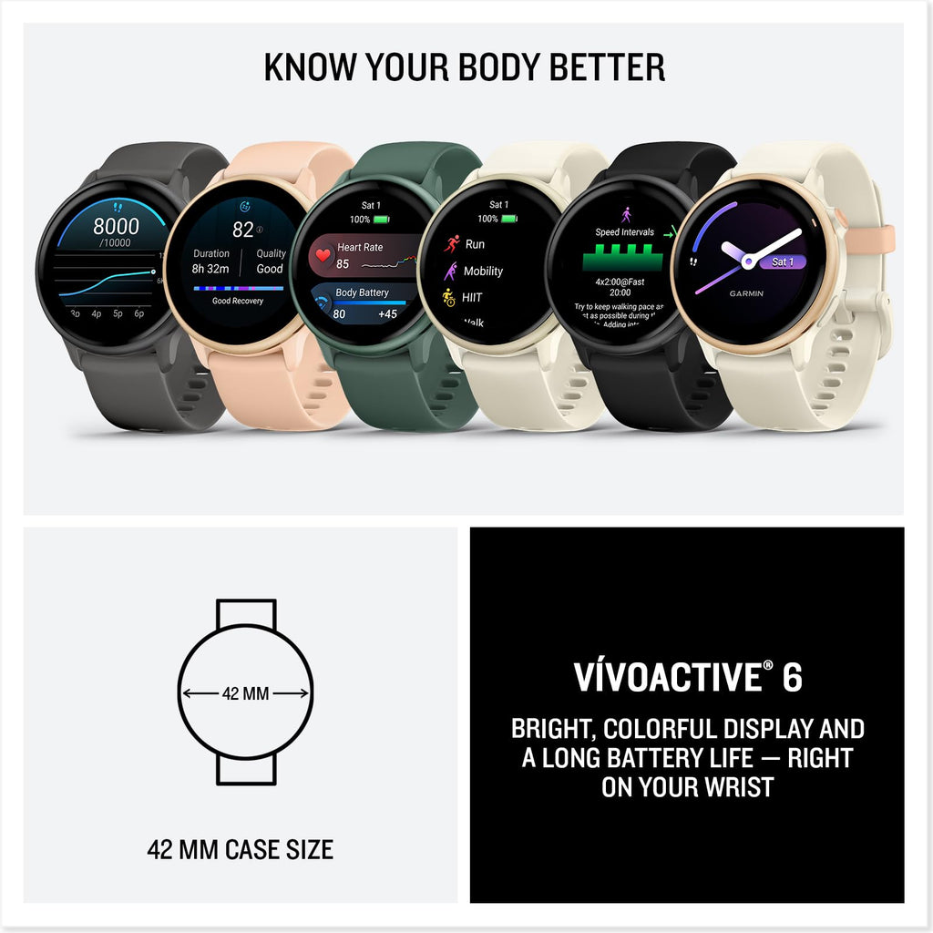 Garmin vívoactive® 6, Health & Fitness GPS Smartwatch, 42mm, Slate
