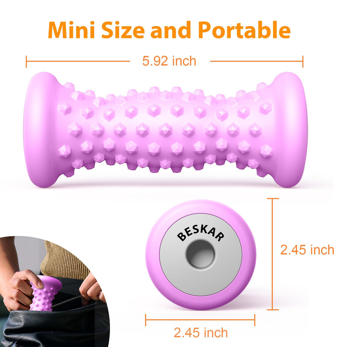BESKAR Foot Massager Roller for Plantar Fasciitis Relief