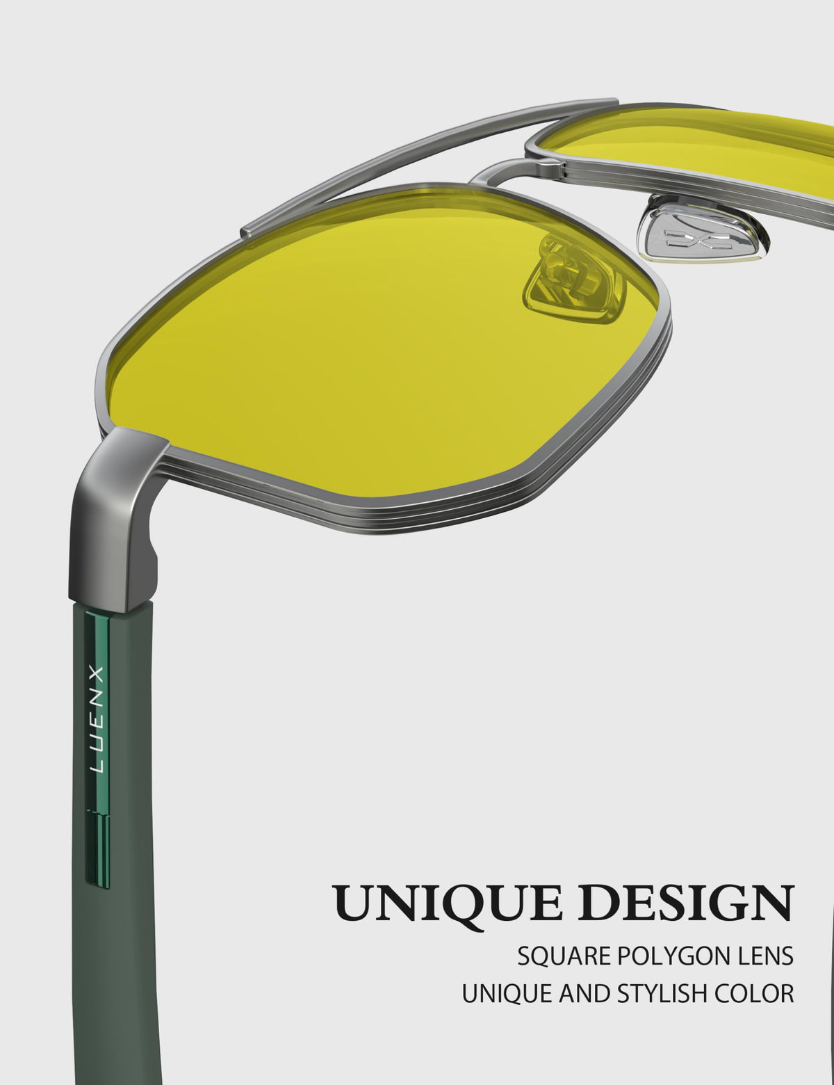 LUENX Aviator Polarized Sunglasses for Men: Square UV400 Driving