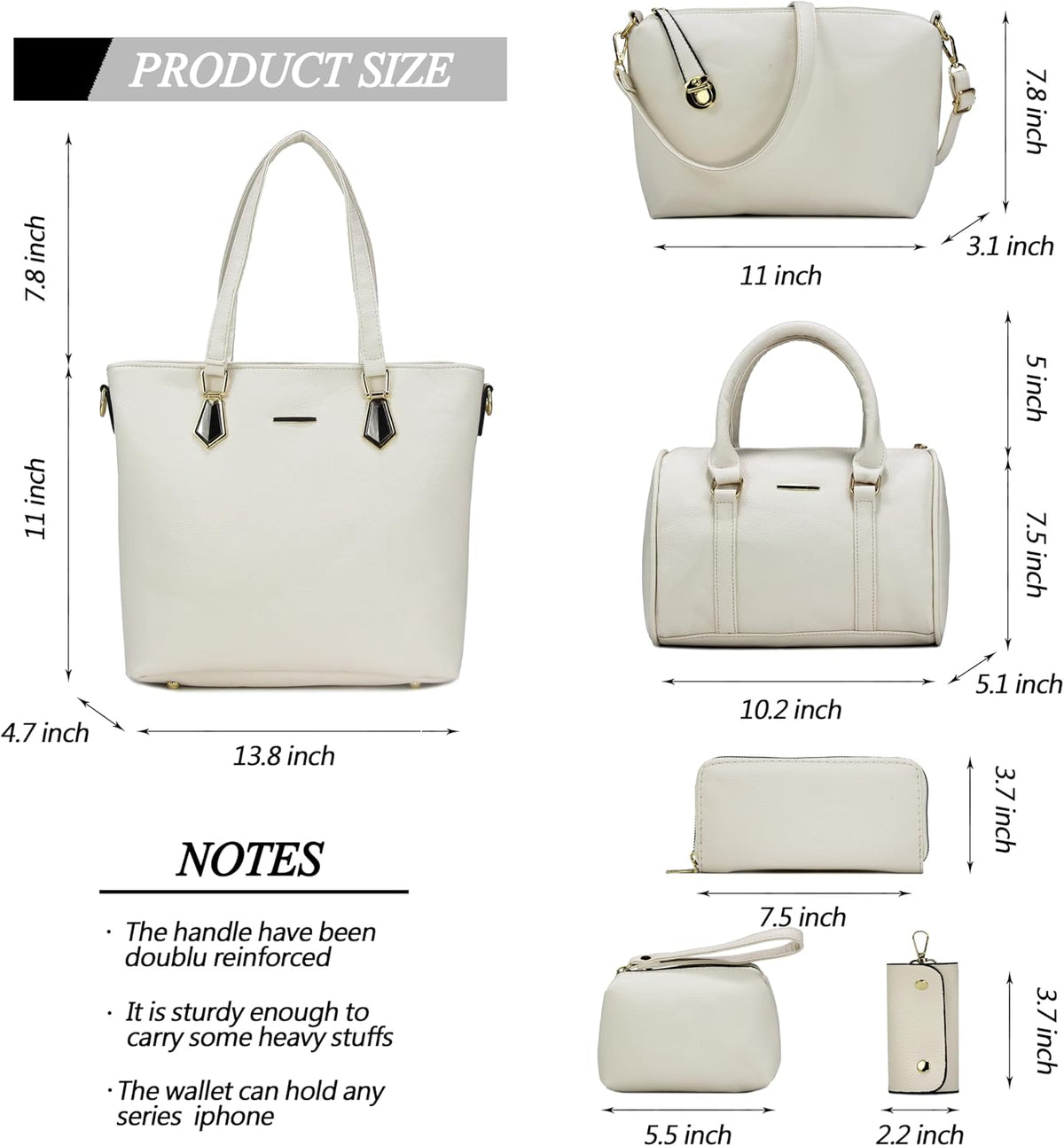2E-youth Damen Geldbrsen und Handtaschen Set Tragetasche, Umhngetasche