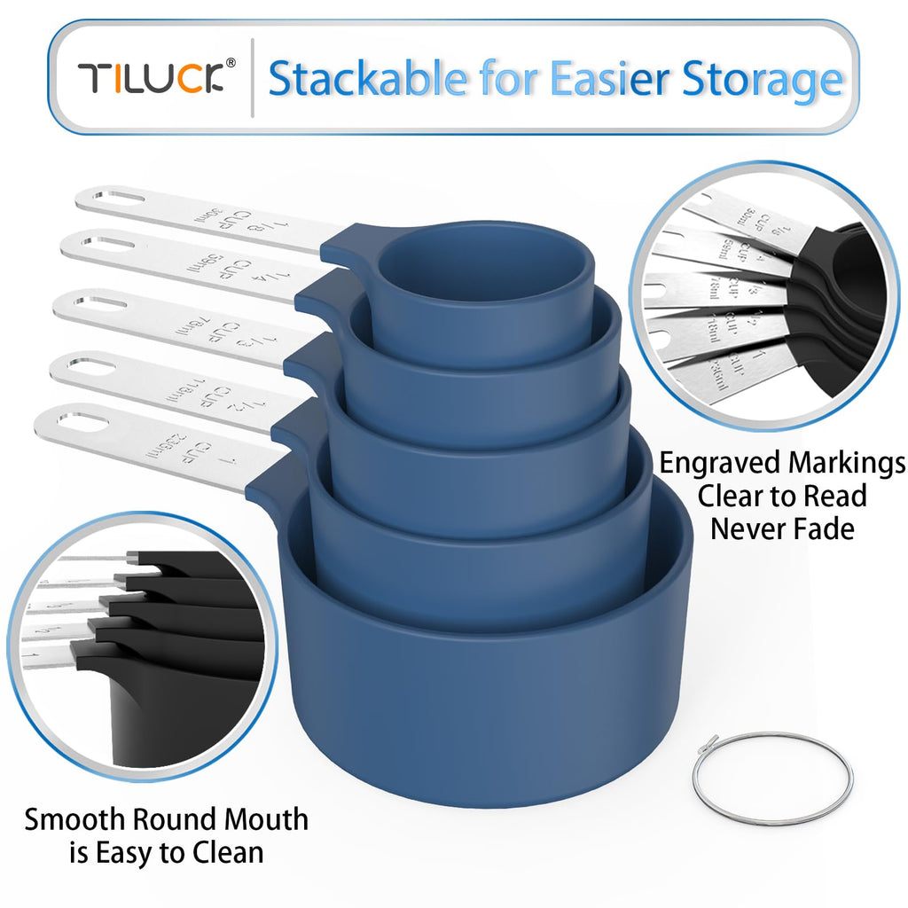 Measuring Cups & Spoons Set, Stackable Cups and Spoons