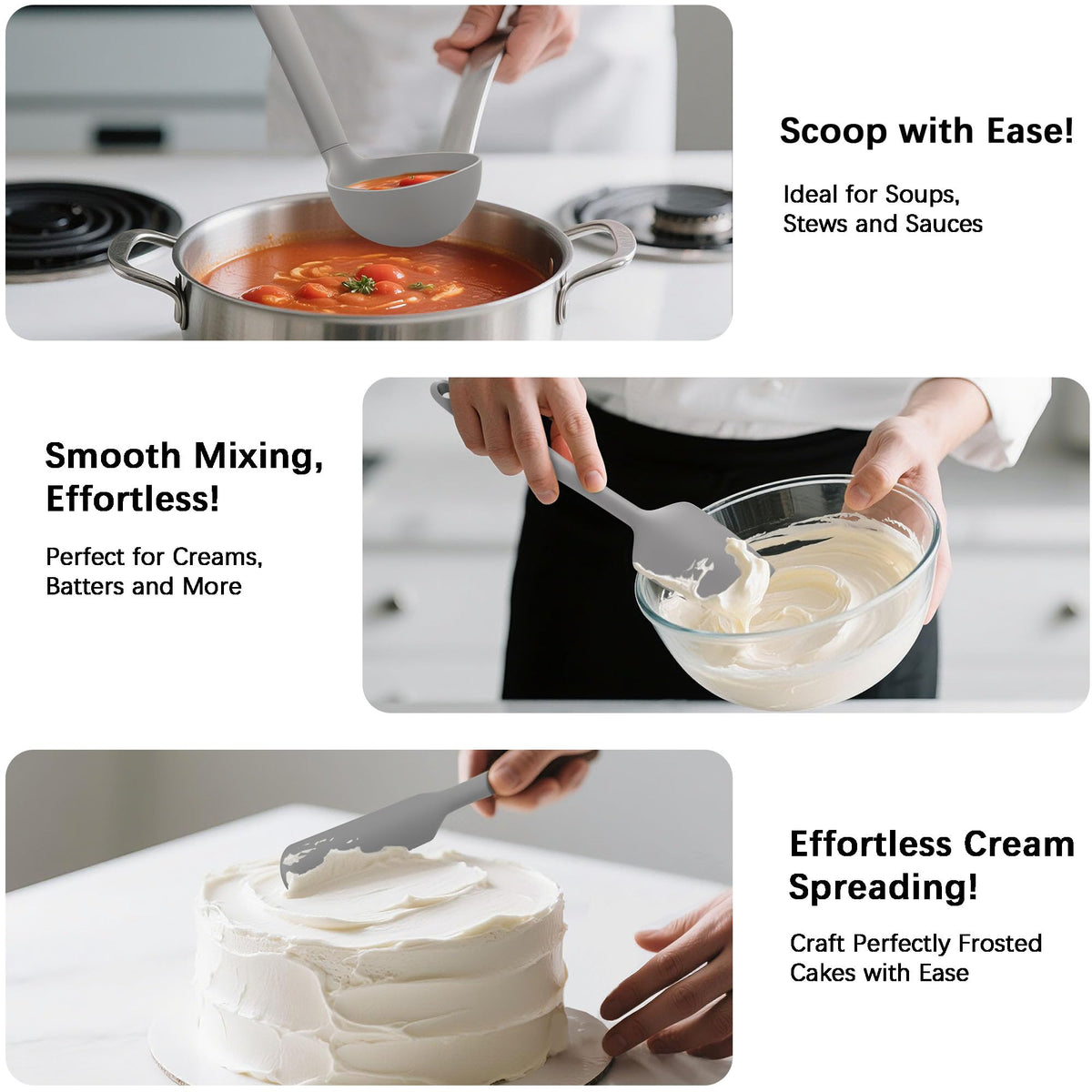 Silicone Kitchen Cooking Utensils Set, Heat Resistant, 14-Piece