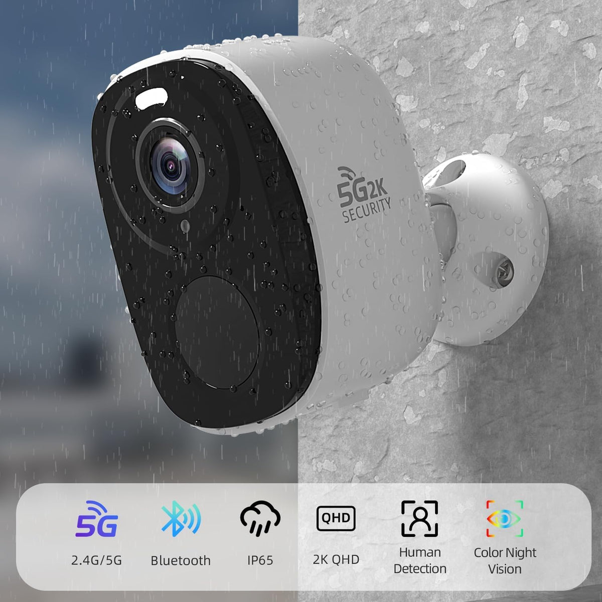 Rraycom 5G/2.4G Security Cameras Wireless Outdoor,4Pack Cameras System