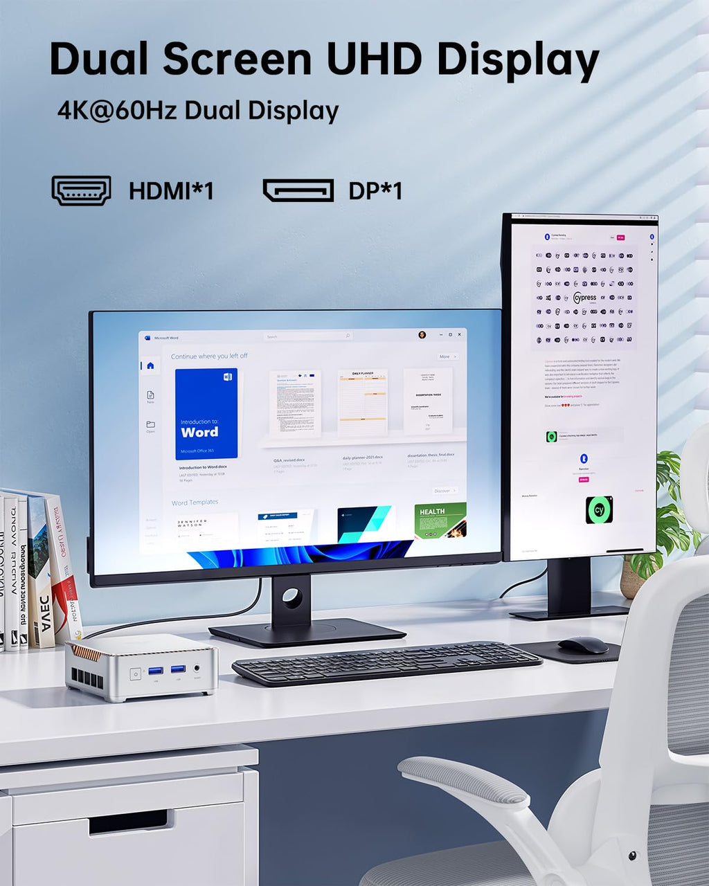 KAMRUI Pinova P2 Mini PC 16GB RAM 512GB SSD, AMD Ryzen 4300U(Beats 5400U/3500U/N95,Up to 3.7GHz,4C/8T) Mini Computers,Triple 4K Display/HDMI+DP+Type-C/WiFi/BT for Home/Business Mini Desktop Computers