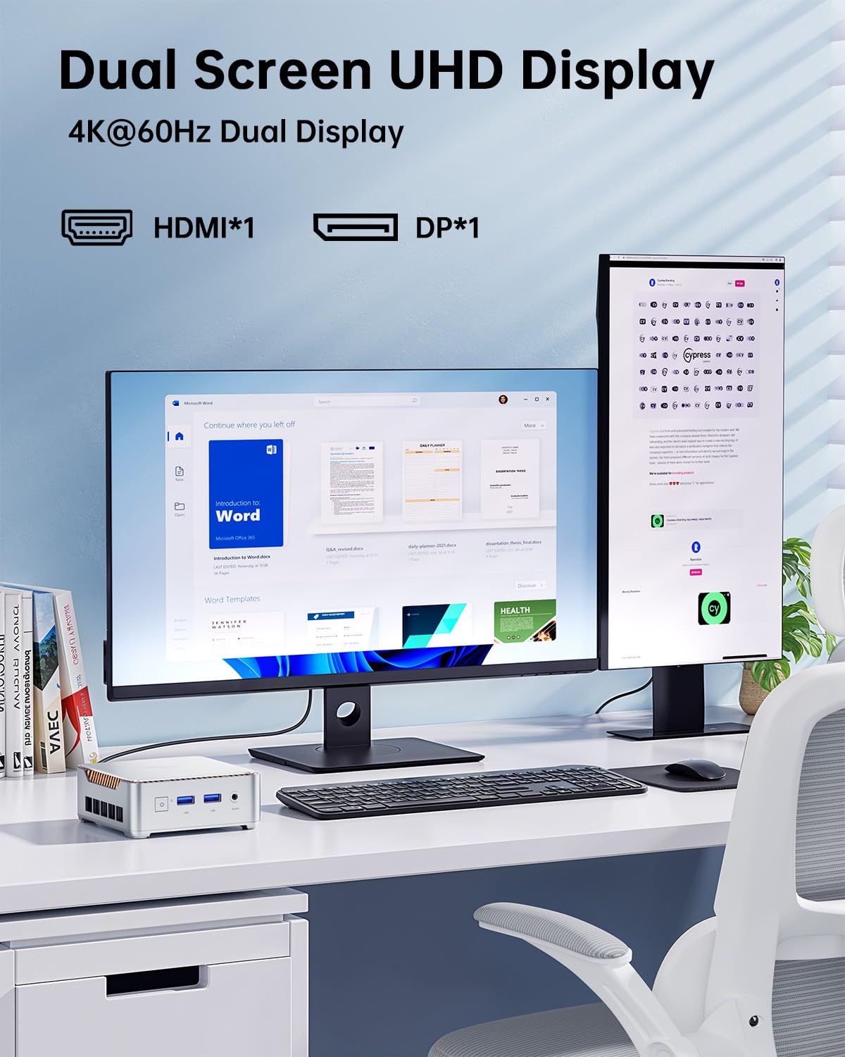 KAMRUI Pinova P2 Mini PC 16GB RAM 512GB SSD, AMD Ryzen 4300U(Beats 5400U/3500U/N95,Up to 3.7GHz,4C/8T) Mini Computers,Triple 4K Display/HDMI+DP+Type-C/WiFi/BT for Home/Business Mini Desktop Computers