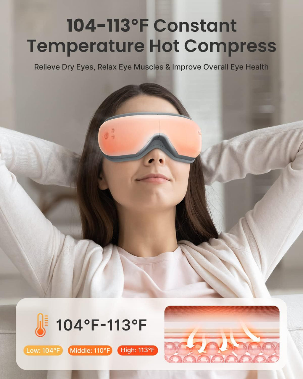 RENPHO Eyeris 1 Eye Massager with Heat, Heated Massage Eye Mask