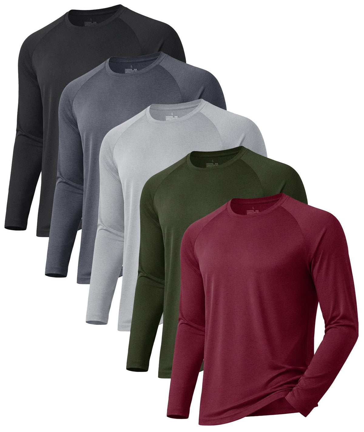 3 Pack Long Sleeve Shirts for Men Sun Protection Quick Dry Workout T Shirts