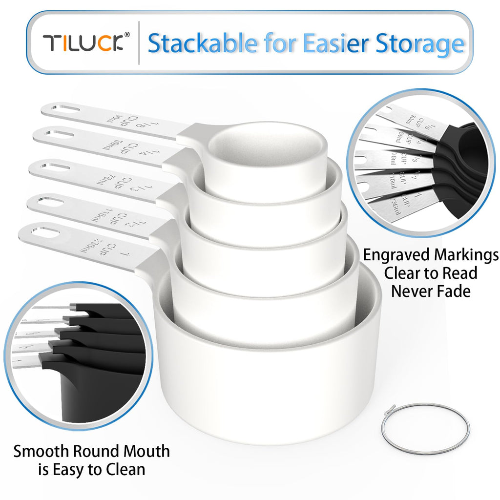 Measuring Cups & Spoons Set, Stackable Cups and Spoons
