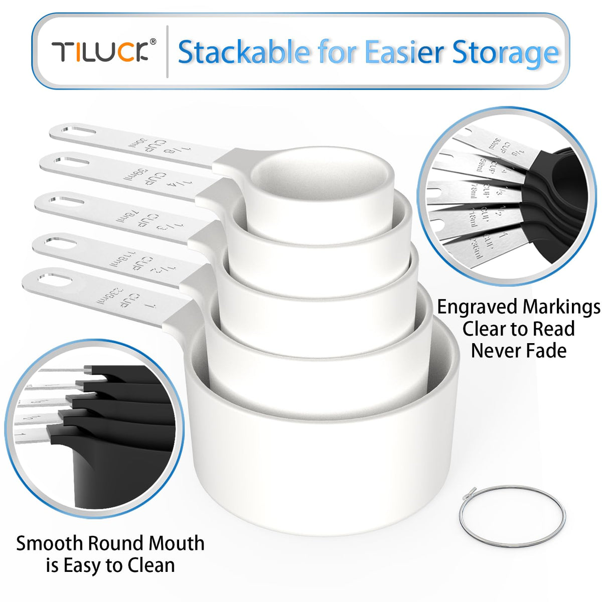 Measuring Cups & Spoons Set, Stackable Cups and Spoons