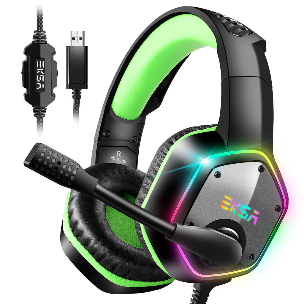 EKSA E1000 USB PC Gaming Headset with Mic, 7.1 Surround Sound