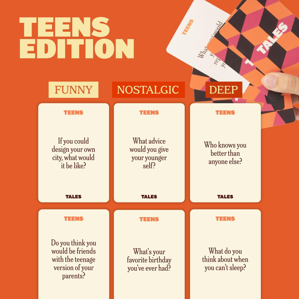 TALES 150 Conversation Cards, Kids Edition, Road Trip Game, Family Bonding