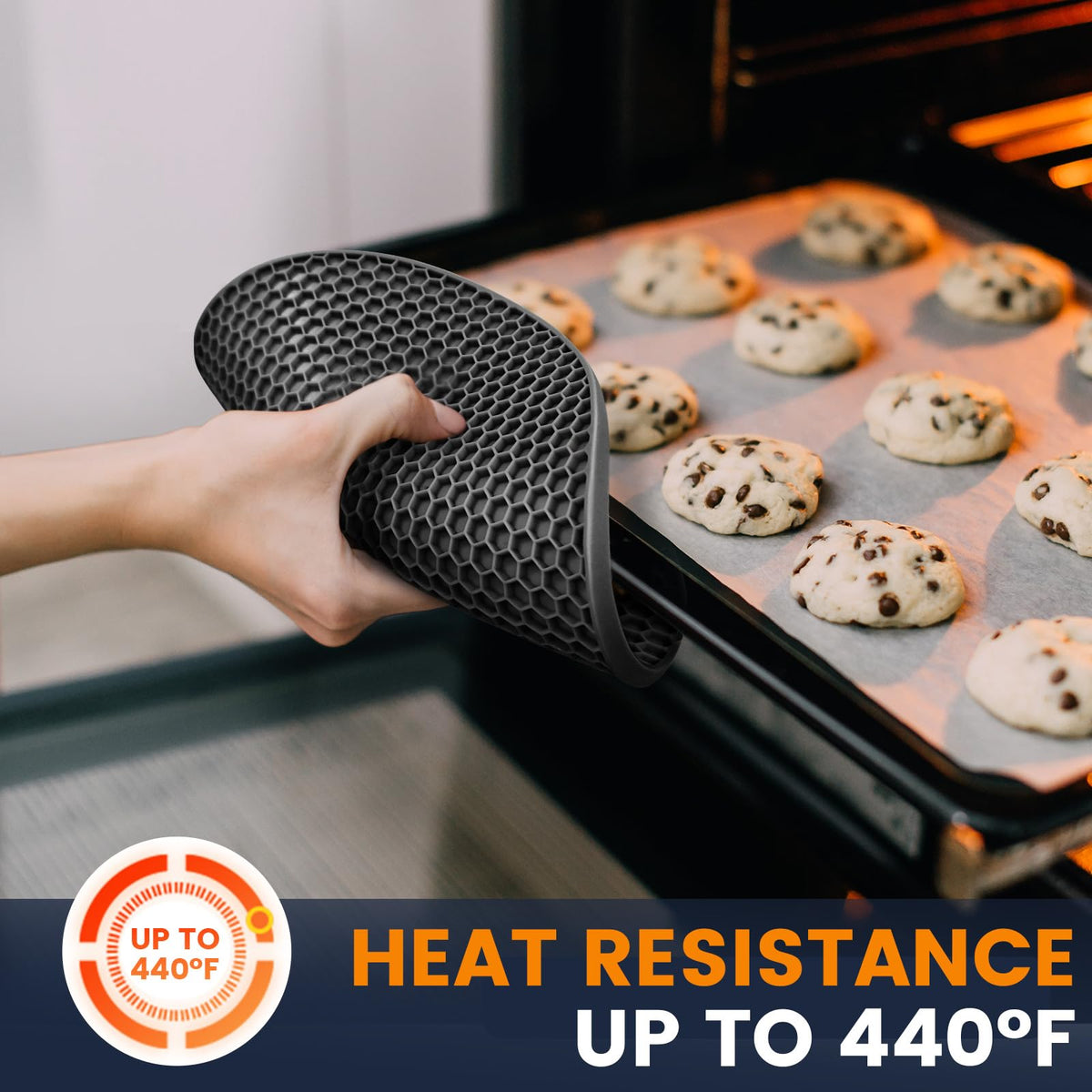 Silicone Trivet Mats 4 Heat Resistant Pot Holders Multipurpose Non-Slip Hot Pads for Kitchen Potholders, Drying mat, Jar Opener, Spoon Holder, Coaster(Dark Grey)