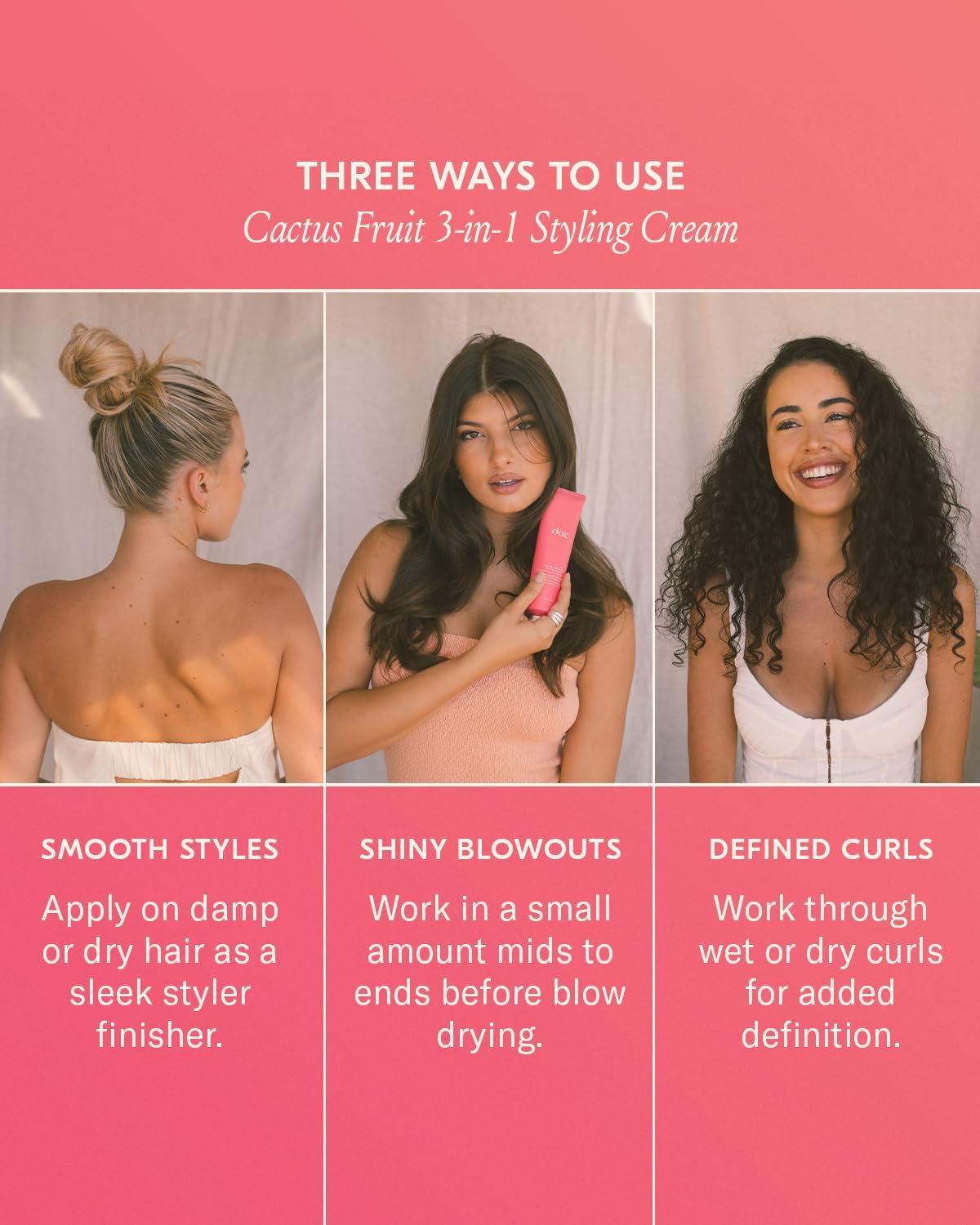 DAE Cactus Fruit 3-in1 Styling Cream & Taming Wand - Tames Flyaways