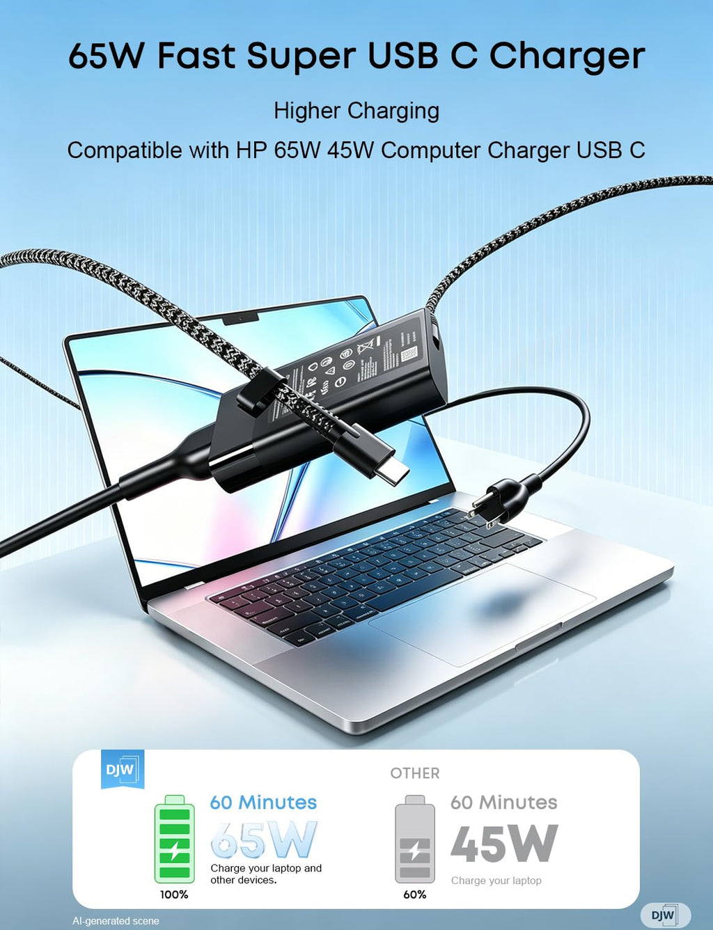 130W USB C Laptop Charger Compatible with Dell Precision 5570 5560 5550 5530 5760 5750 3560 Latitude 7410 7310 7210 9410 9510 5420 5520 5510 XPS 15 17 2in1 9575 9500 9700 Power Cord