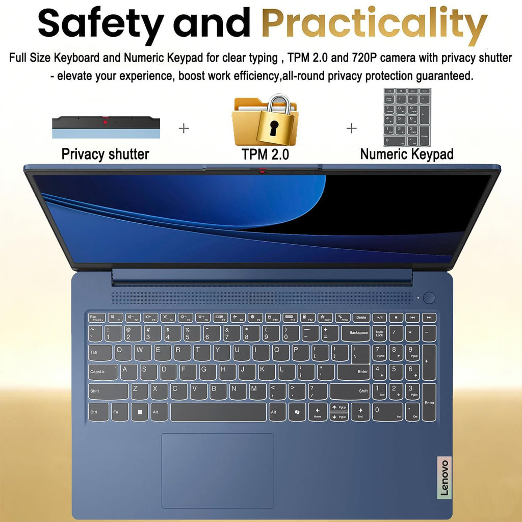 Lenovo Business 15.6" FHD Laptop, Intel Processor, 8GB DDR5, 128GB Storage