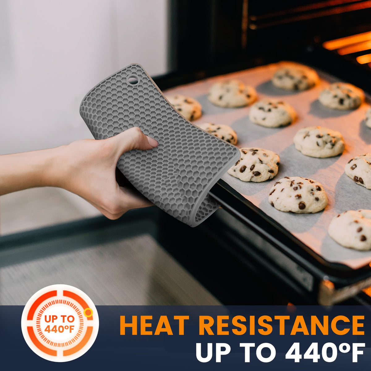 Silicone Trivet Mats 4 Heat Resistant Pot Holders Multipurpose Non-Slip Hot Pads for Kitchen Potholders, Drying mat, Jar Opener, Spoon Holder, Coaster(Dark Grey)