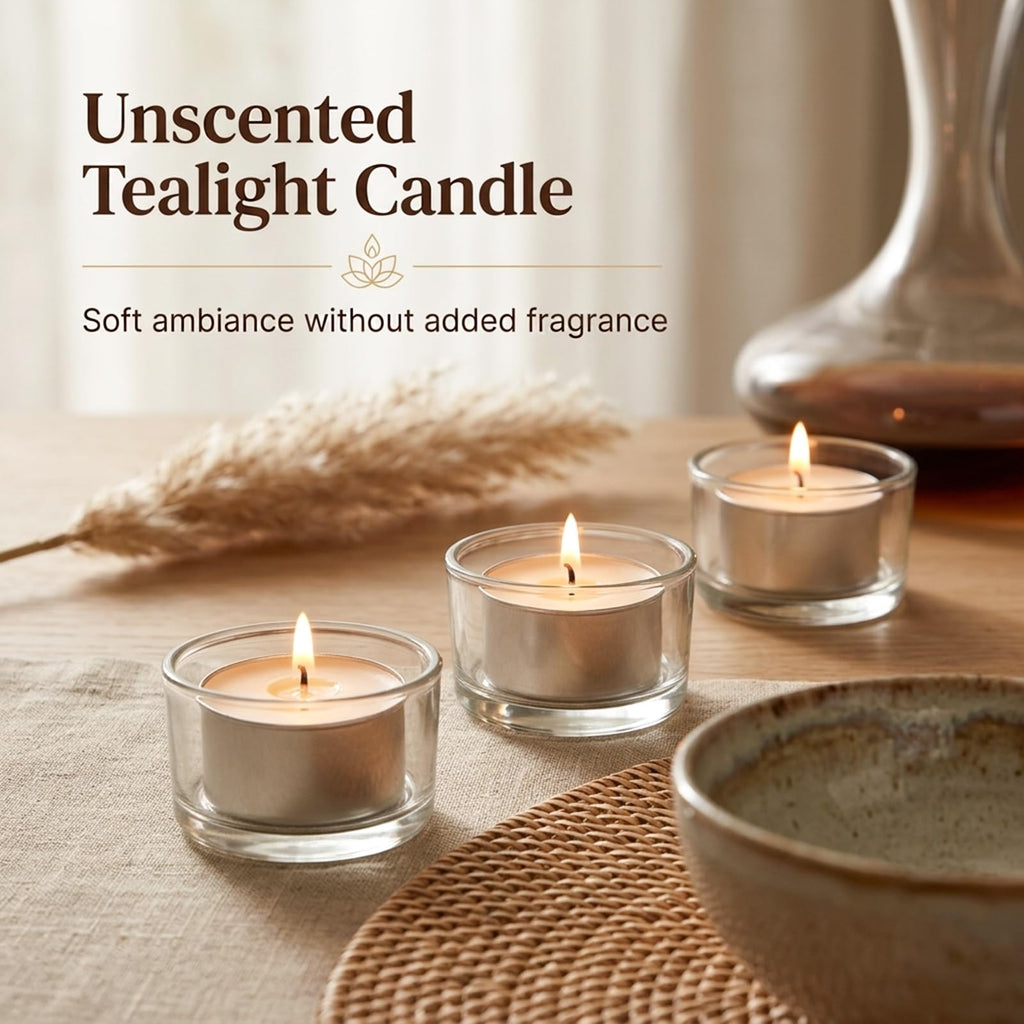 Tea Lights Candles 80 Pack, 4 Hour Palm Wax Tealight Candle Set