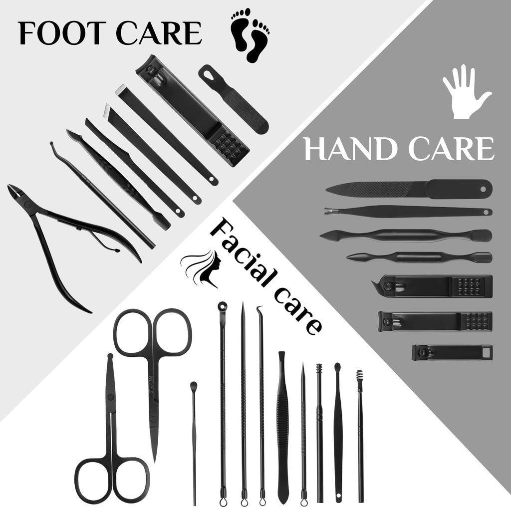 MINKINH Manicure Set Nail Clippers Set Pedicure Kit, 26-Piece Brown