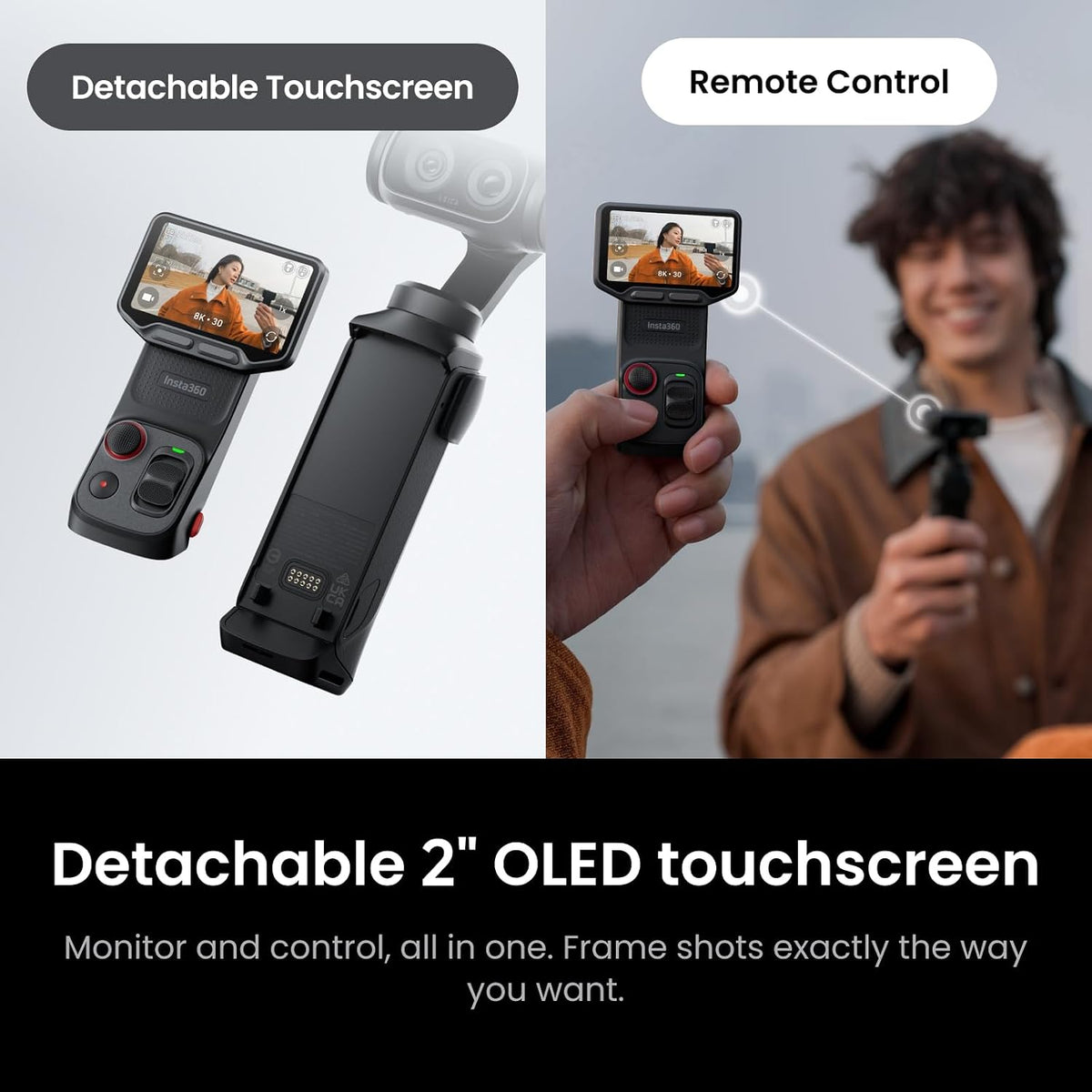 Insta360 Luna Ultra 8K Vlogging Camera with Detachable 2" Touchscreen
