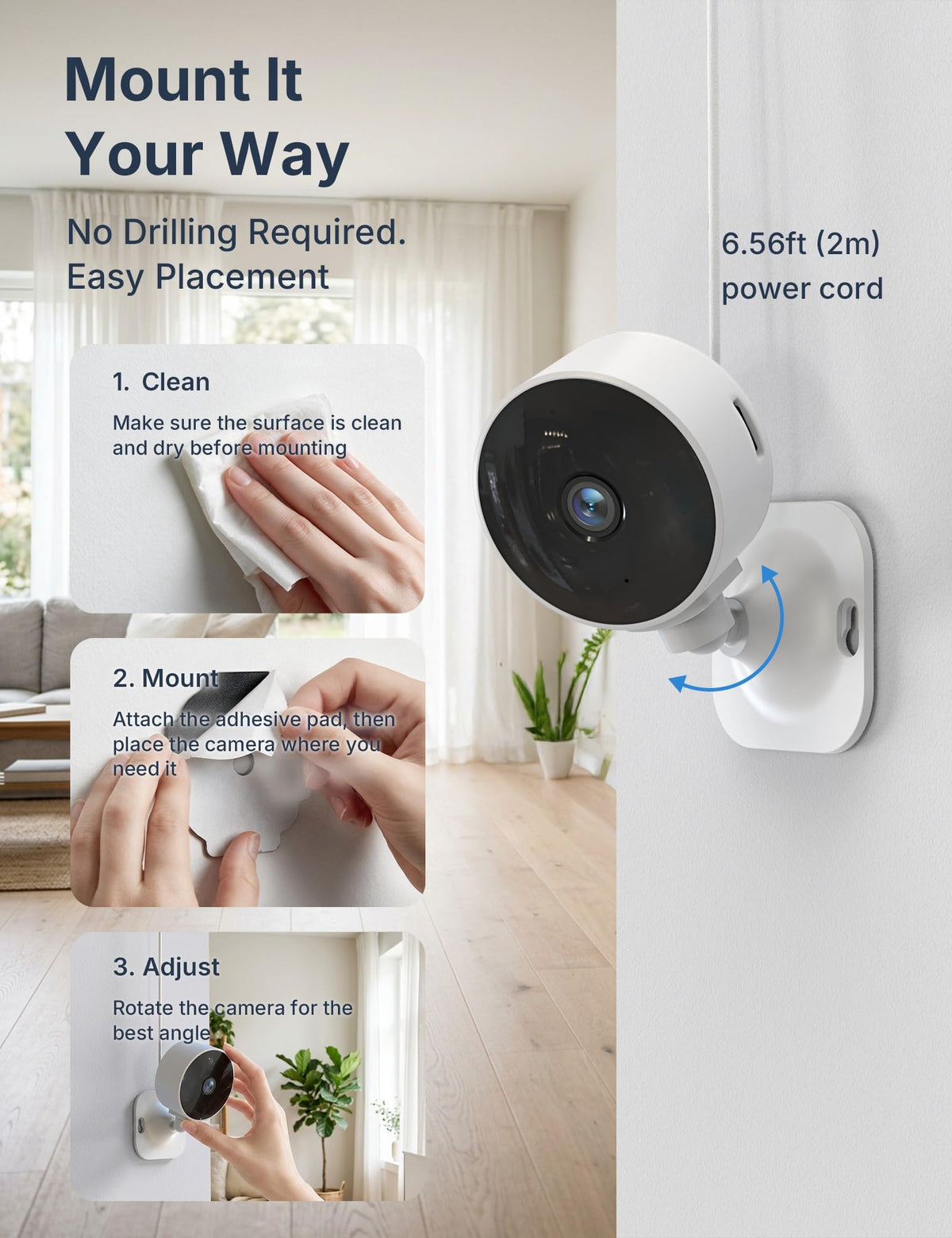 GNCC 2.4GHz Indoor Security Camera for Home, 1080P Baby & Pet Cam, 4-Pack