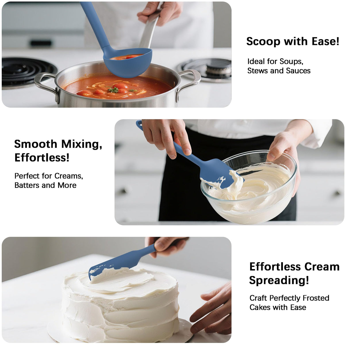 Silicone Kitchen Cooking Utensils Set, Heat Resistant, 14-Piece