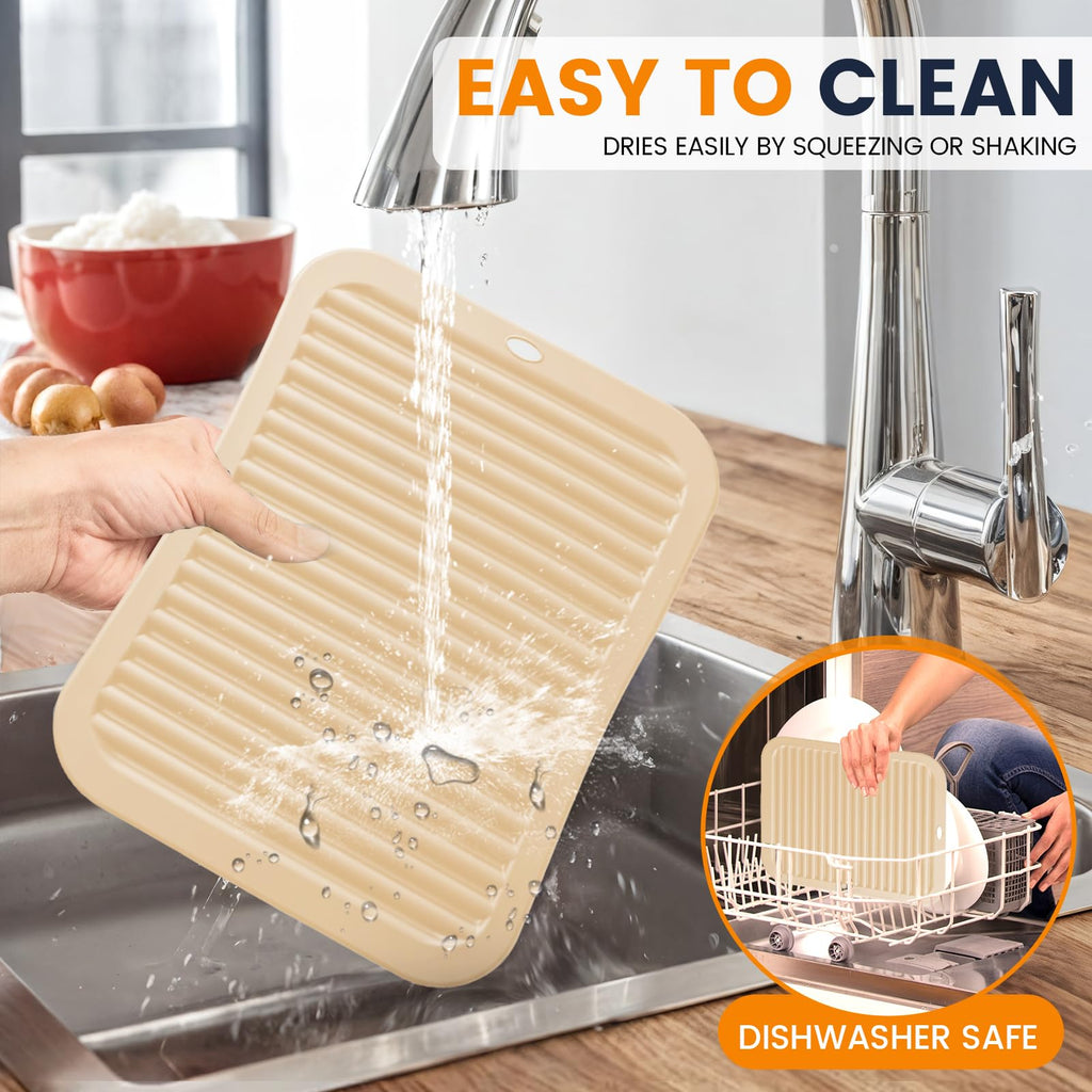 Silicone Trivet Mats 4 Heat Resistant Pot Holders Multipurpose Non-Slip Hot Pads for Kitchen Potholders, Drying mat, Jar Opener, Spoon Holder, Coaster(Dark Grey)
