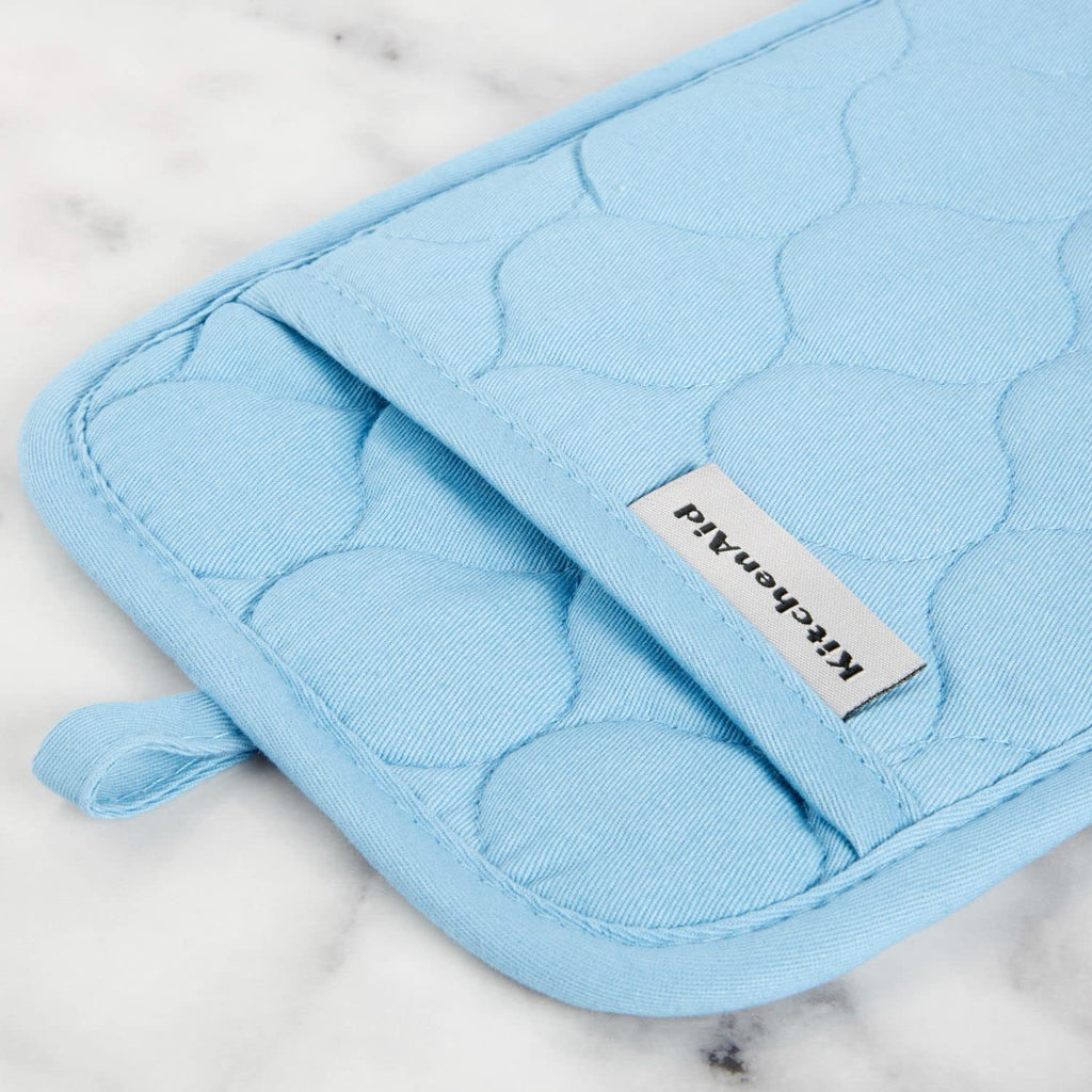 KITCHENAID Quilted Cotton Terry Cloth Oven Mitt, Pot Holder, Kitchen Towel 4-Pack Set, Heat Resistant, Silicone Grip, 16"x26", 7"x13" & 7"x10", Milkshake Tan