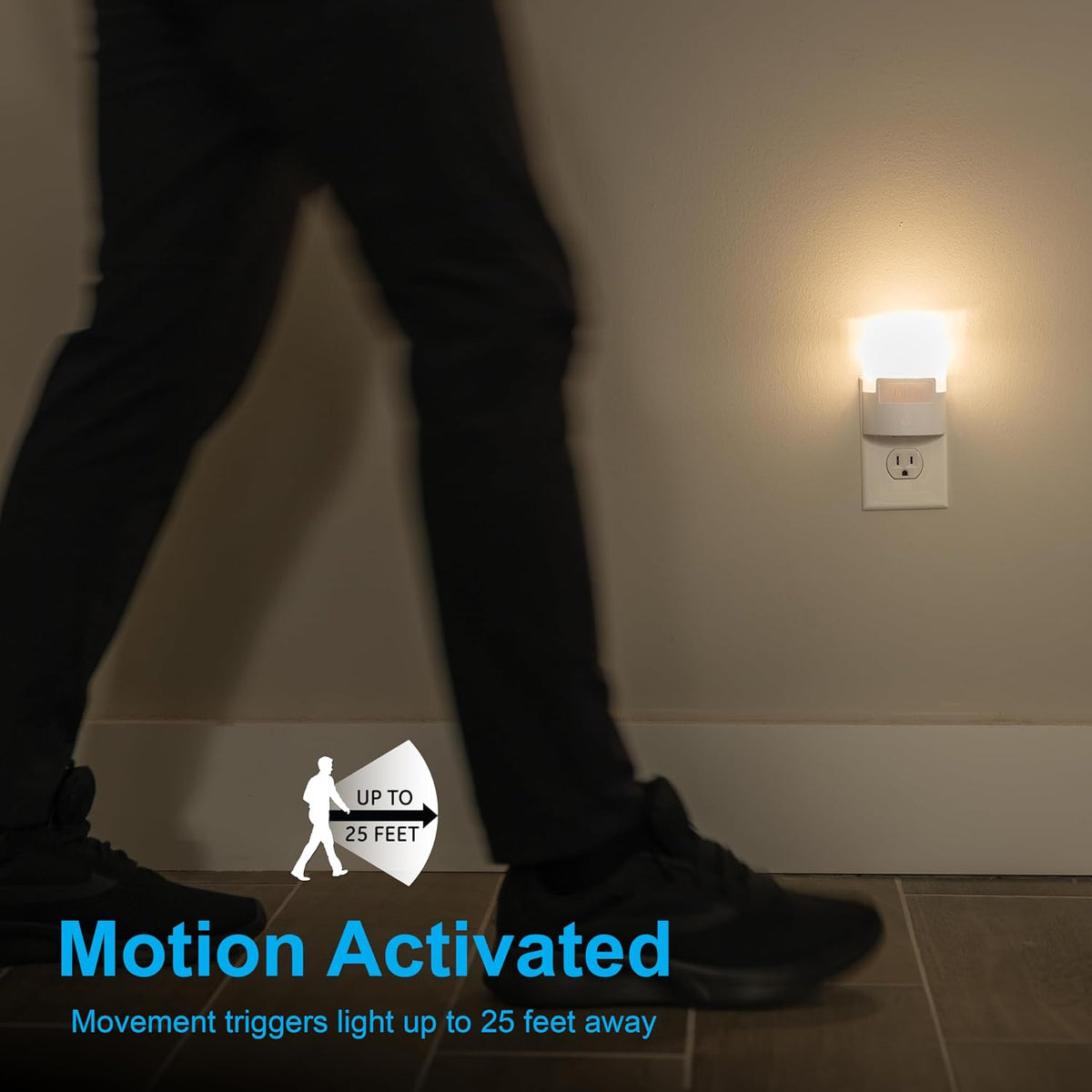 GE Plug in Night Light with Motion Sensor, 40 Lumens, 2 Pack