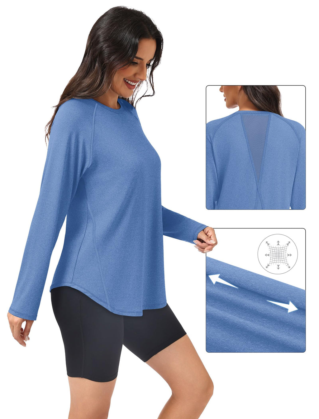 Workout Tops for Women Long Sleeve Shirts Fall Tops Gym Clothes
