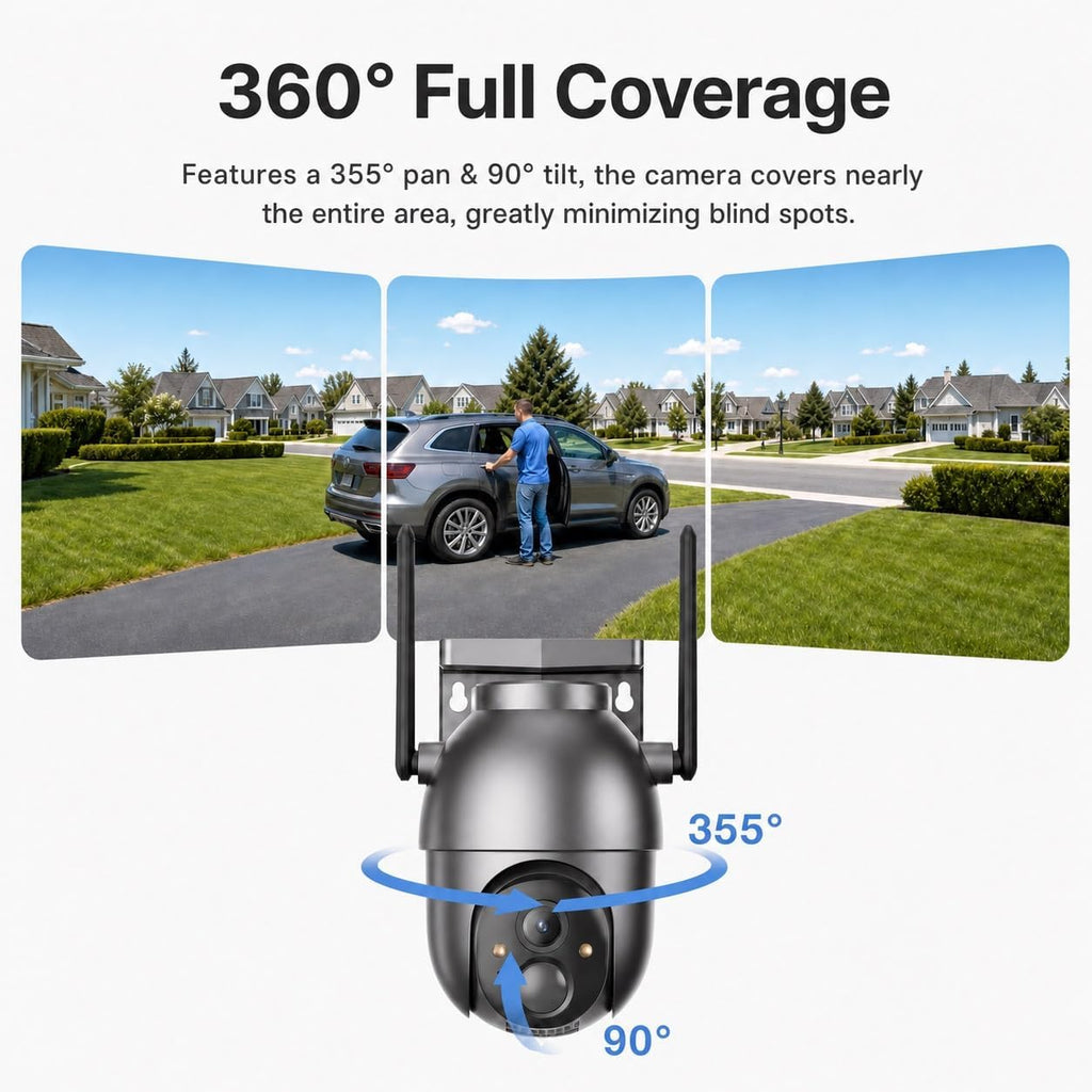 SEHMUA Security Cameras Wireless Outdoor Kit, No Monthly Fee, Local Storage