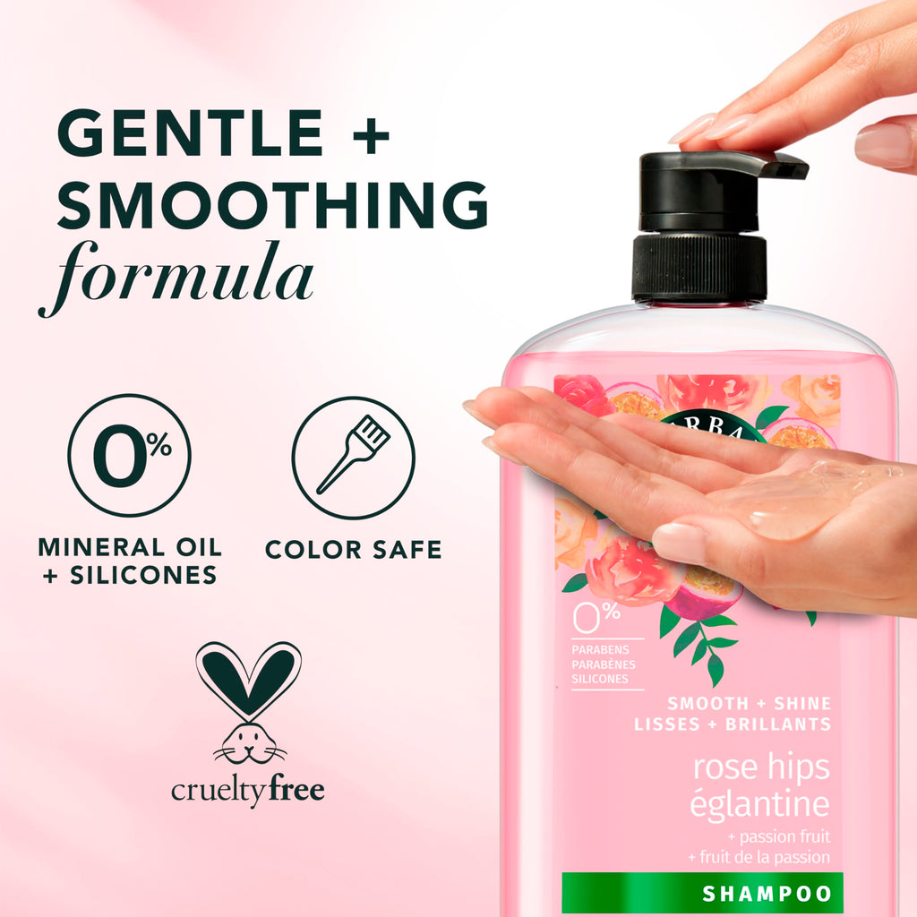 Herbal Essences Shampoo & Conditioner Set, Rose Hips - Smooth Collection, Paraben-Free, Color-Safe, Shiny Hair with Jojoba & Vitamin E, 29.2 Fl Oz Each, 2-Pack
