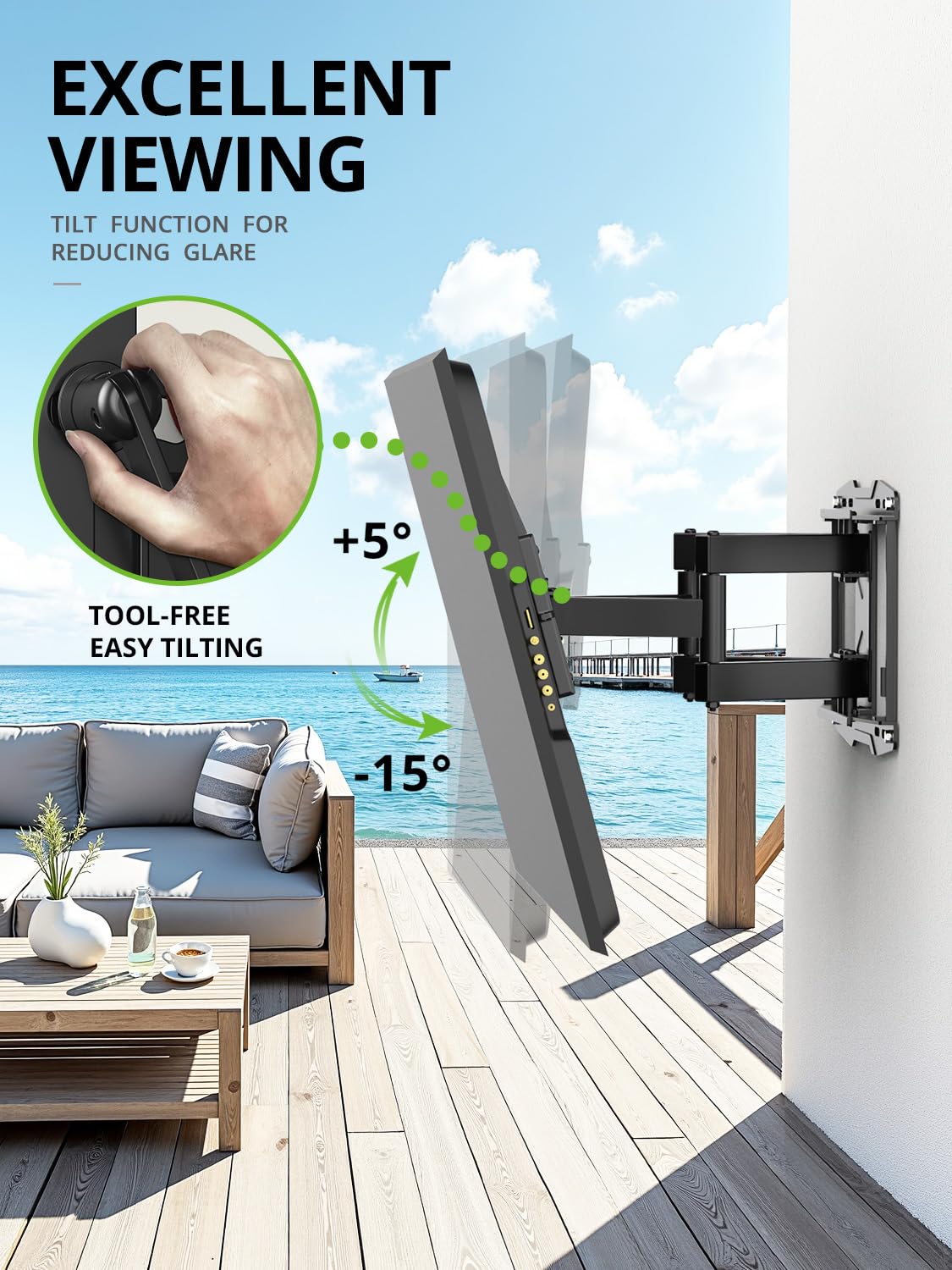 USX MOUNT Full Motion TV Wall Mount for Large TVs 42-97 Inch up to 150 lbs