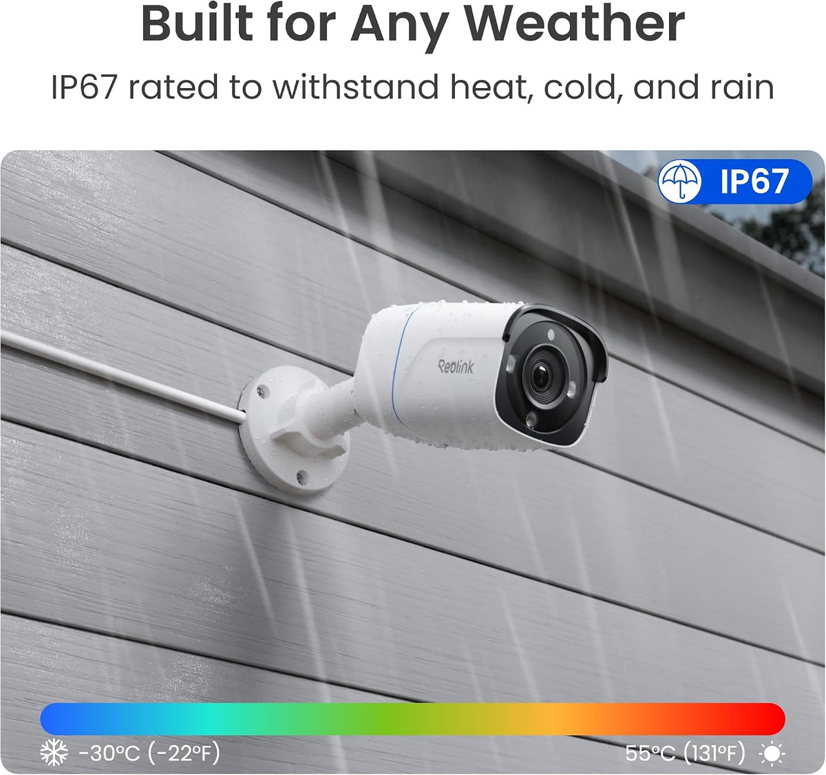 ريو لينك كاميرا مراقبة سلكية 4K 8MP PoE للاستخدام الداخلي/الخارجي، رؤية