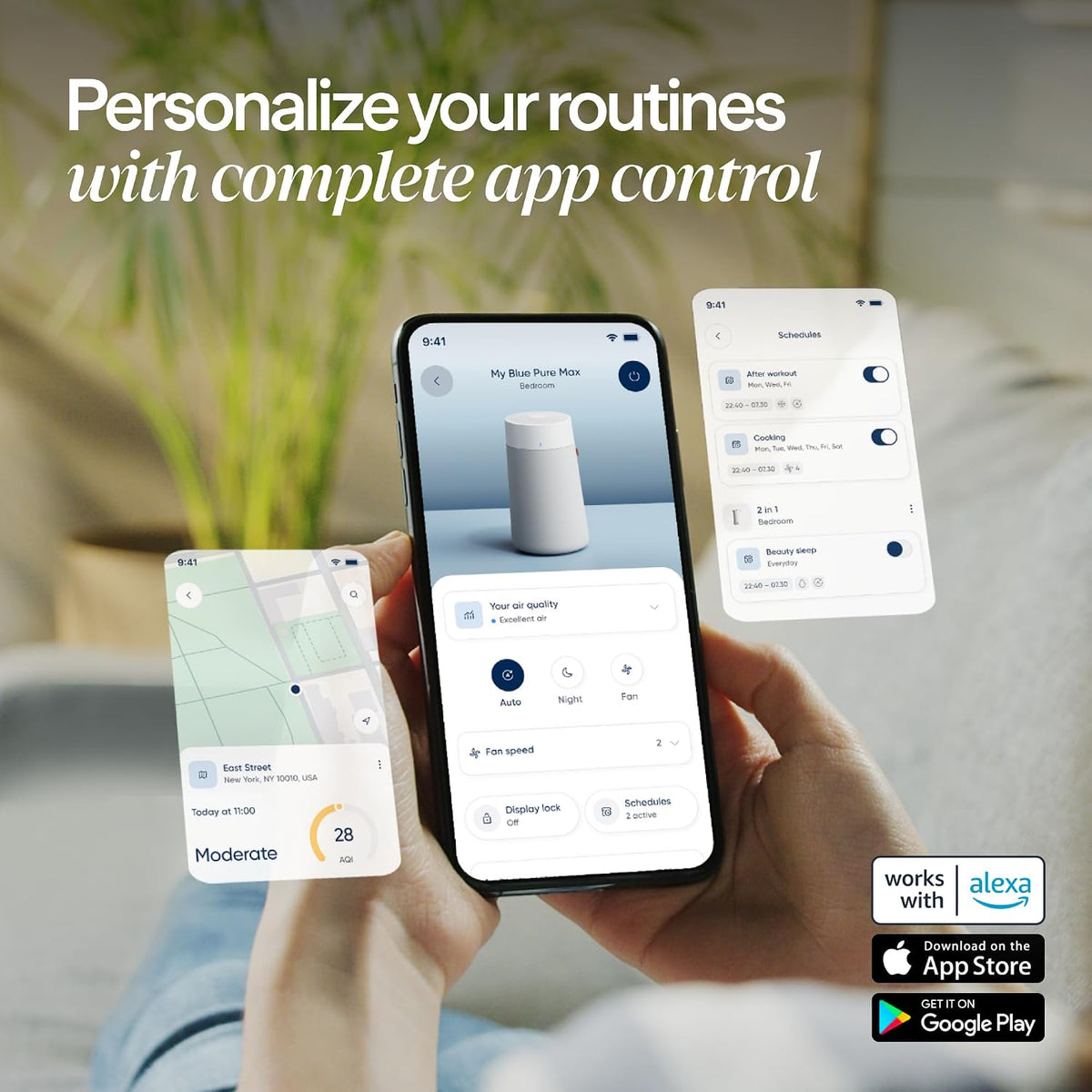 BLUEAIR Air Purifiers for Home Bedroom Dorm up to 1,138 Ft², Blue 511i Max