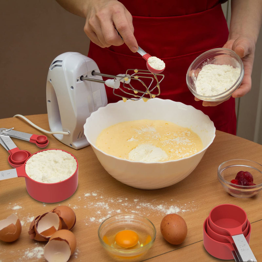 Measuring Cups & Spoons Set, Stackable Cups and Spoons