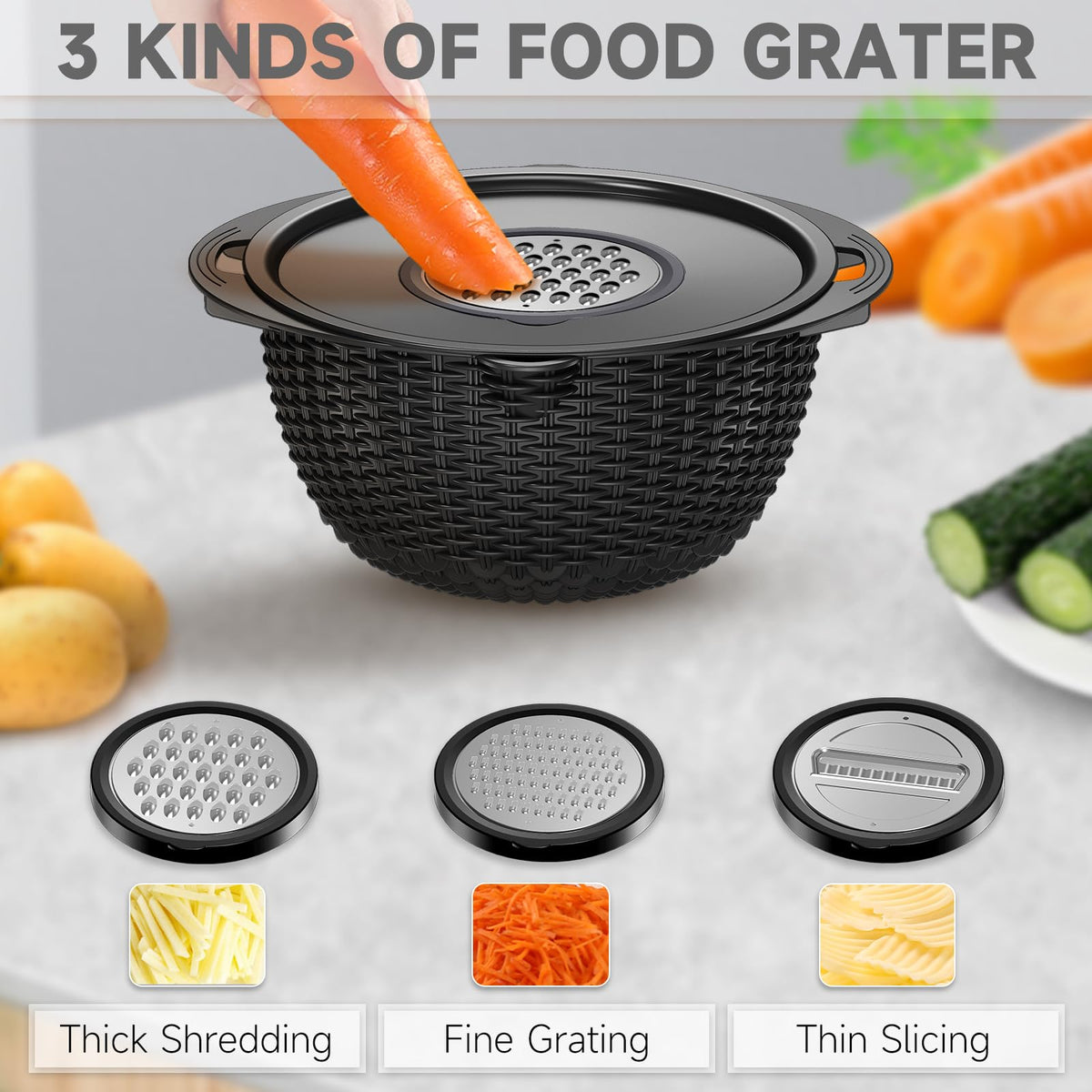 Over the Sink Colander - Strainers and Colanders - Sink Strainer Basket - Expandable Fine Mesh Strainer with Rubber Grip for Veggie, Fruits, Pasta, Home Kitchen Essentials (9.5W x 13.4-21.3L x 3.3H)