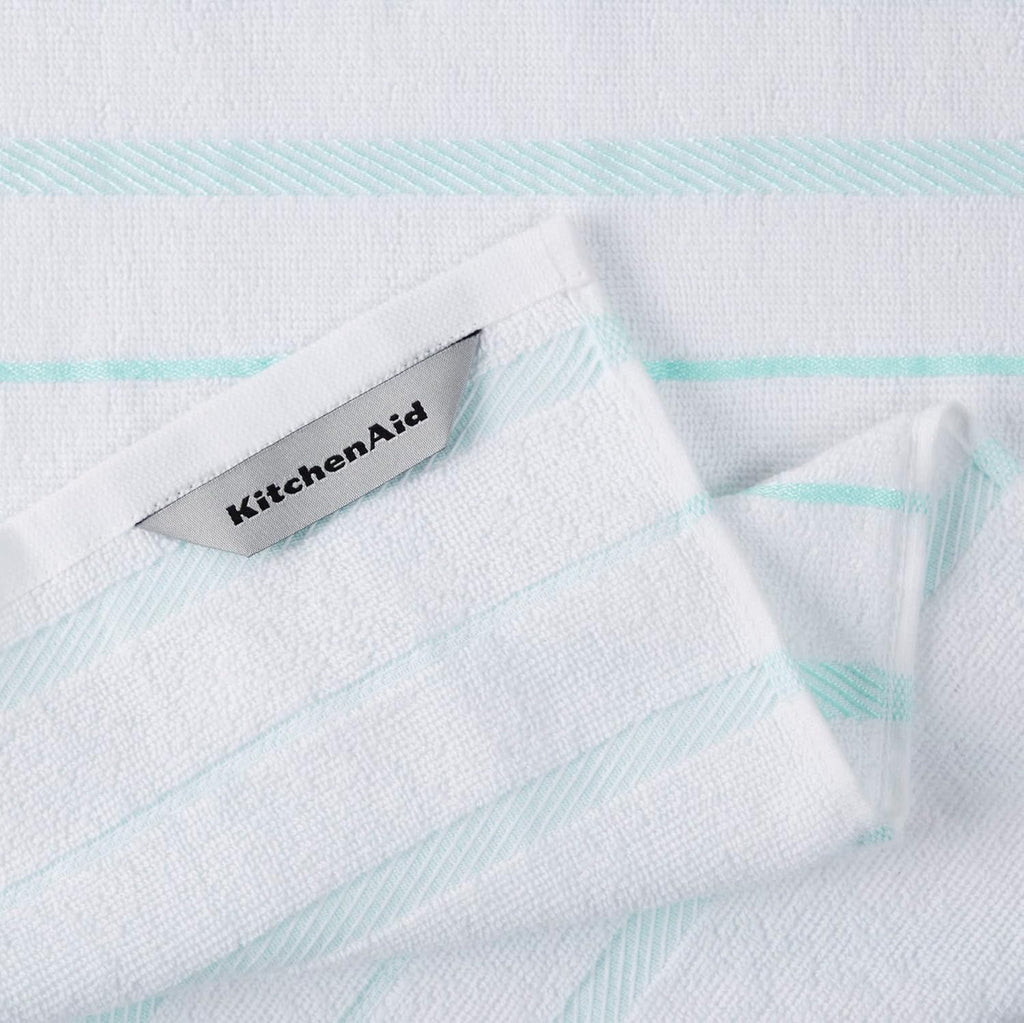 KitchenAid Albany Kitchen Towel 4-Pack Set, Milkshake Tan/White, 16"x26"