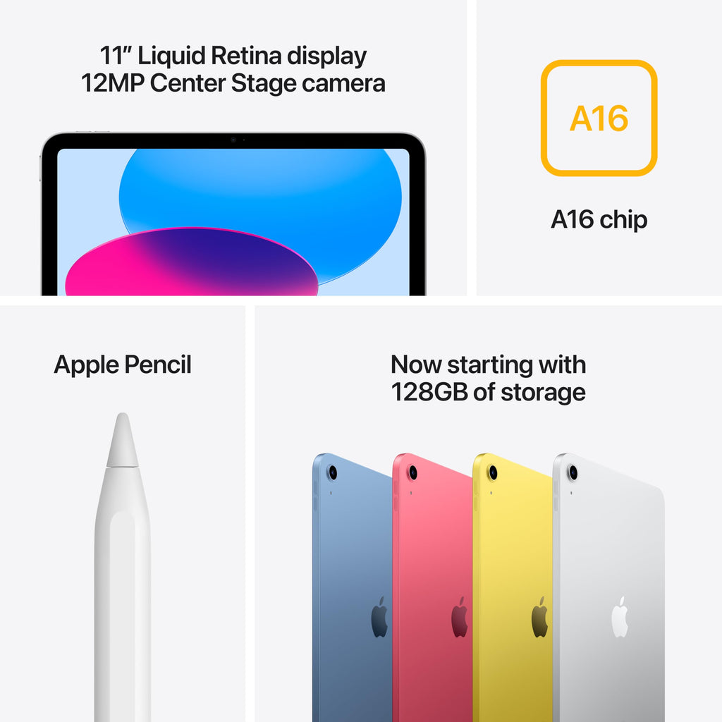 Apple iPad 11-inch: A16 chip, 11-inch Model, Liquid Retina Display, 256GB, Wi-Fi 6, 12MP Front/12MP Back Camera, Touch ID, All-Day Battery Life — Pink